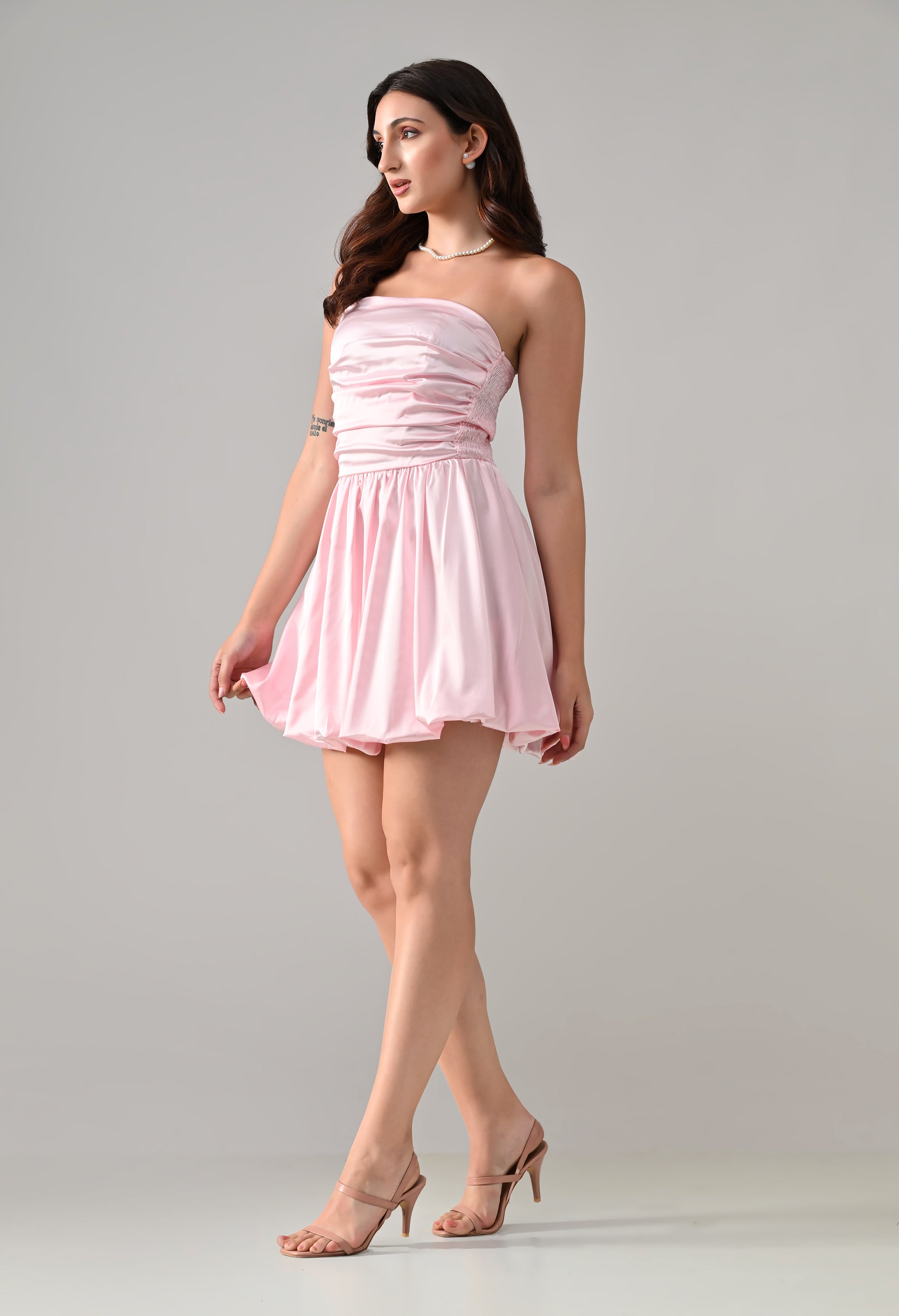 Satin Flare Mini Dress