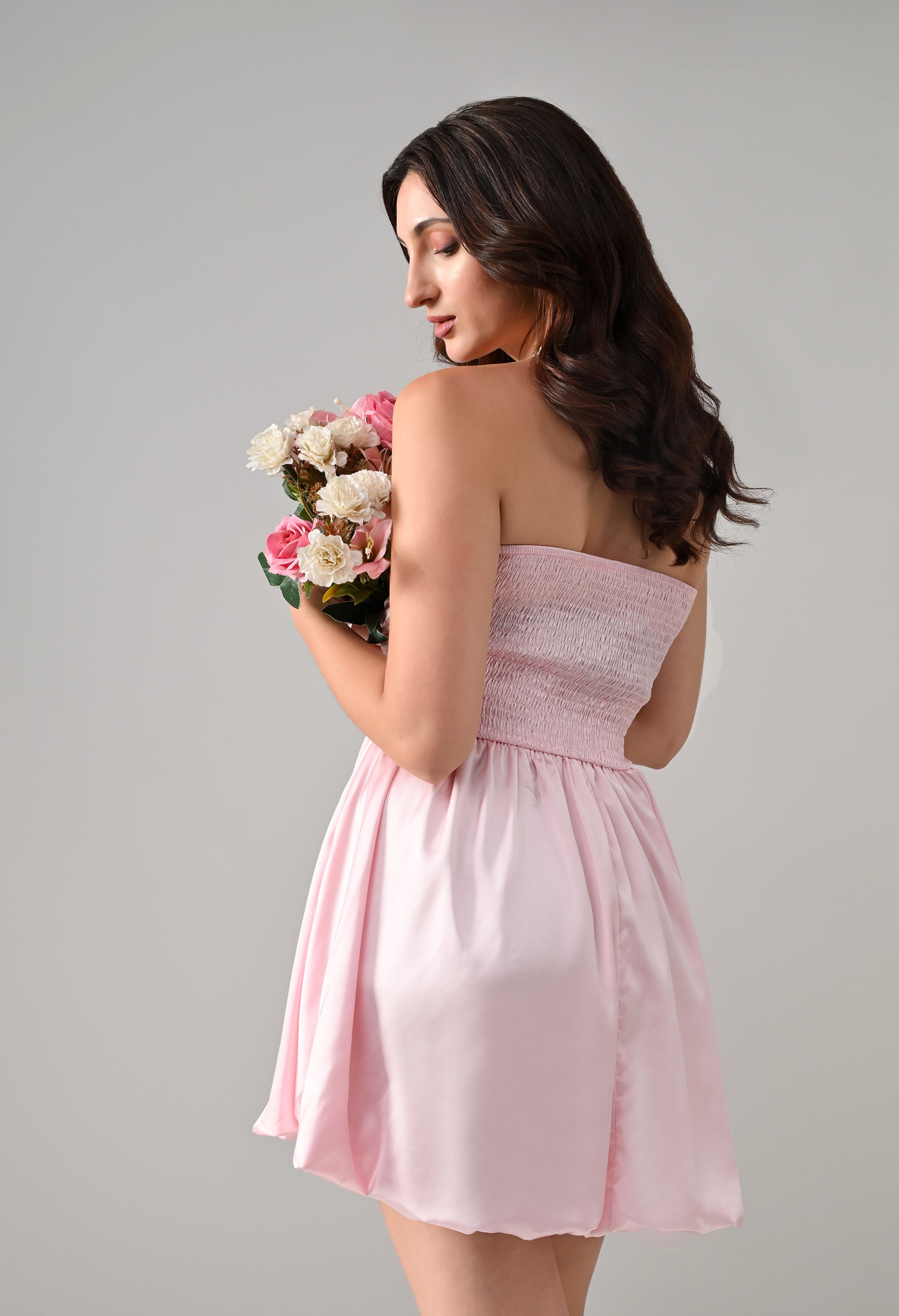 Satin Flare Mini Dress