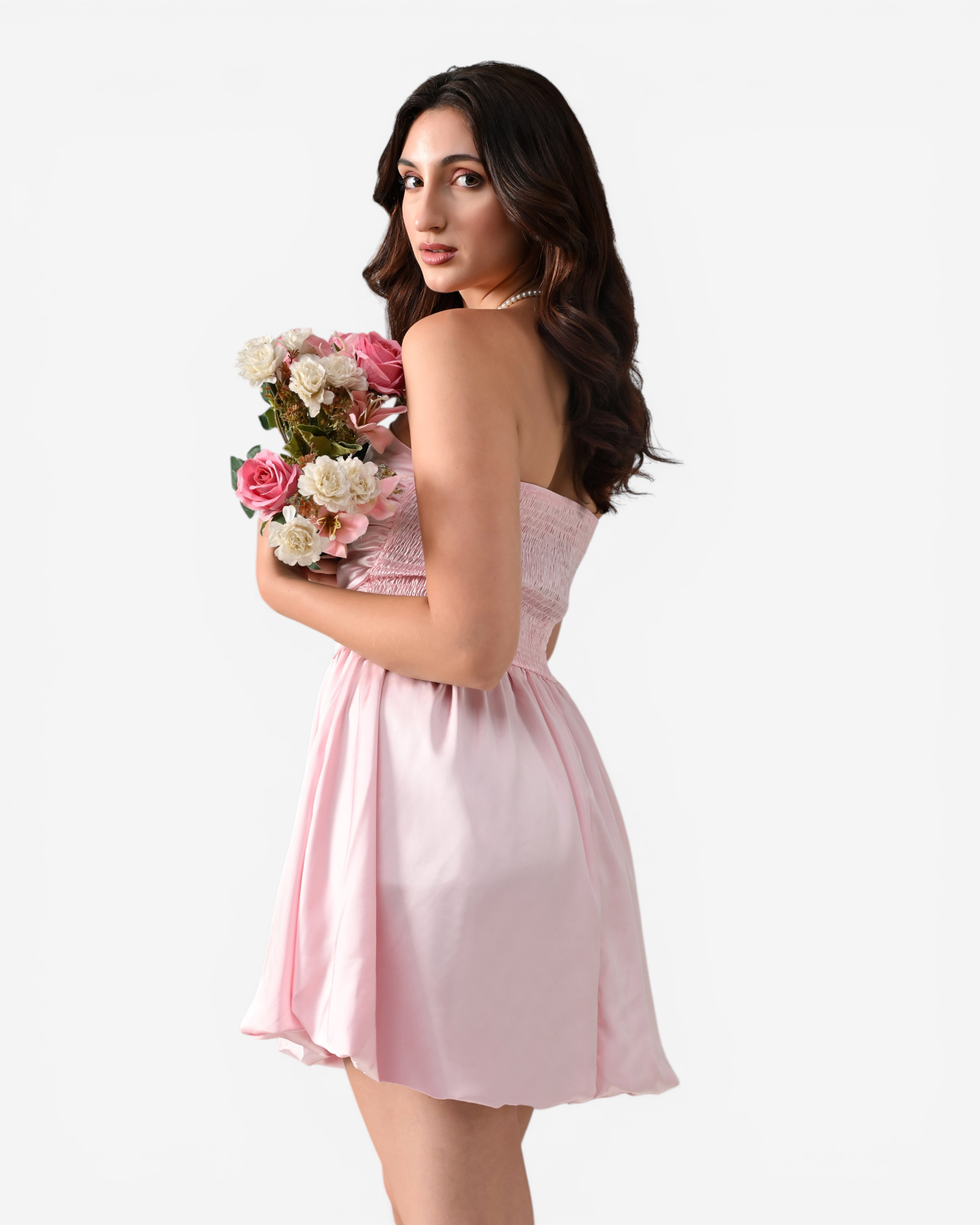 Satin Flare Mini Dress