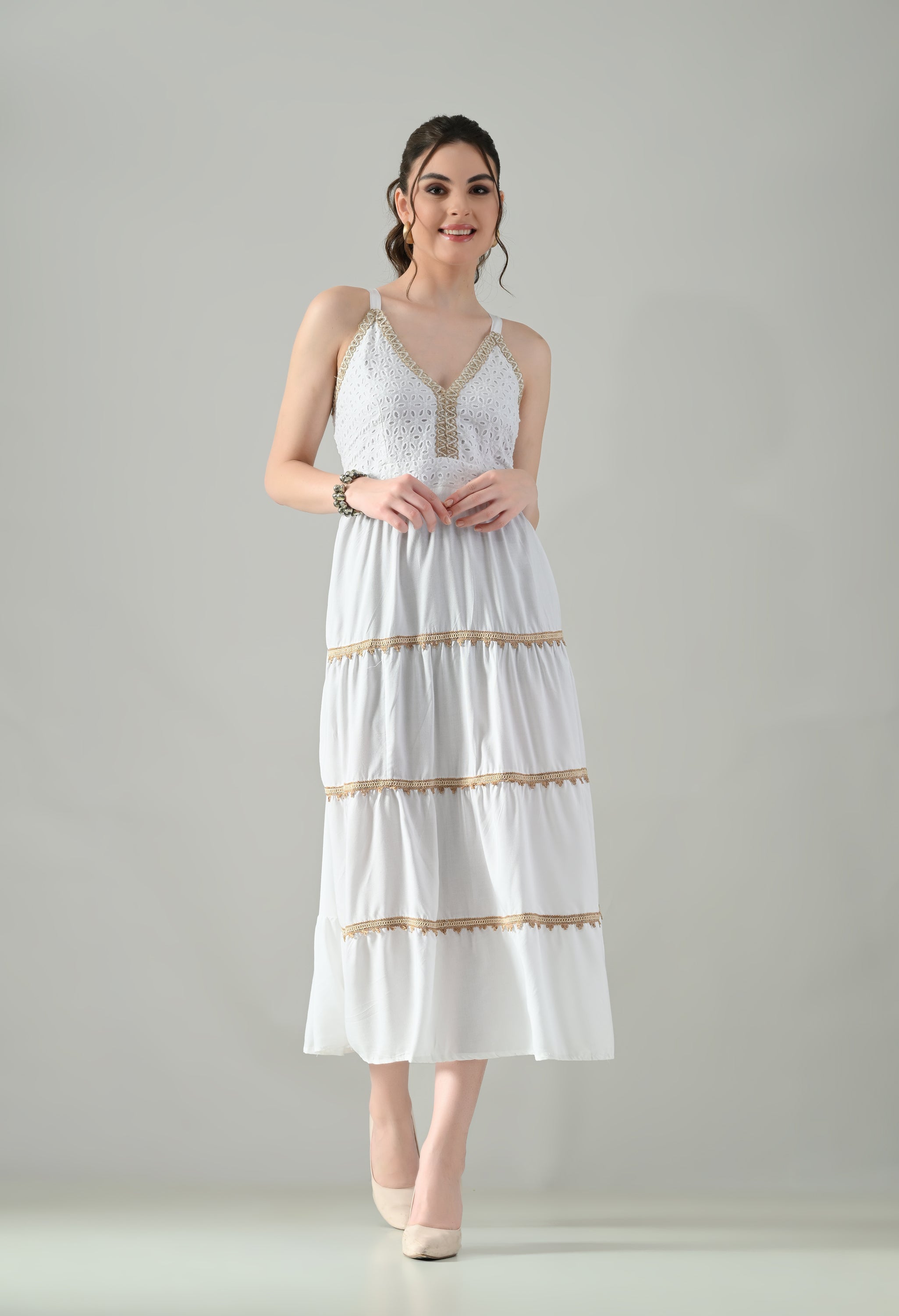 Schiffli Breeze Midi Dress