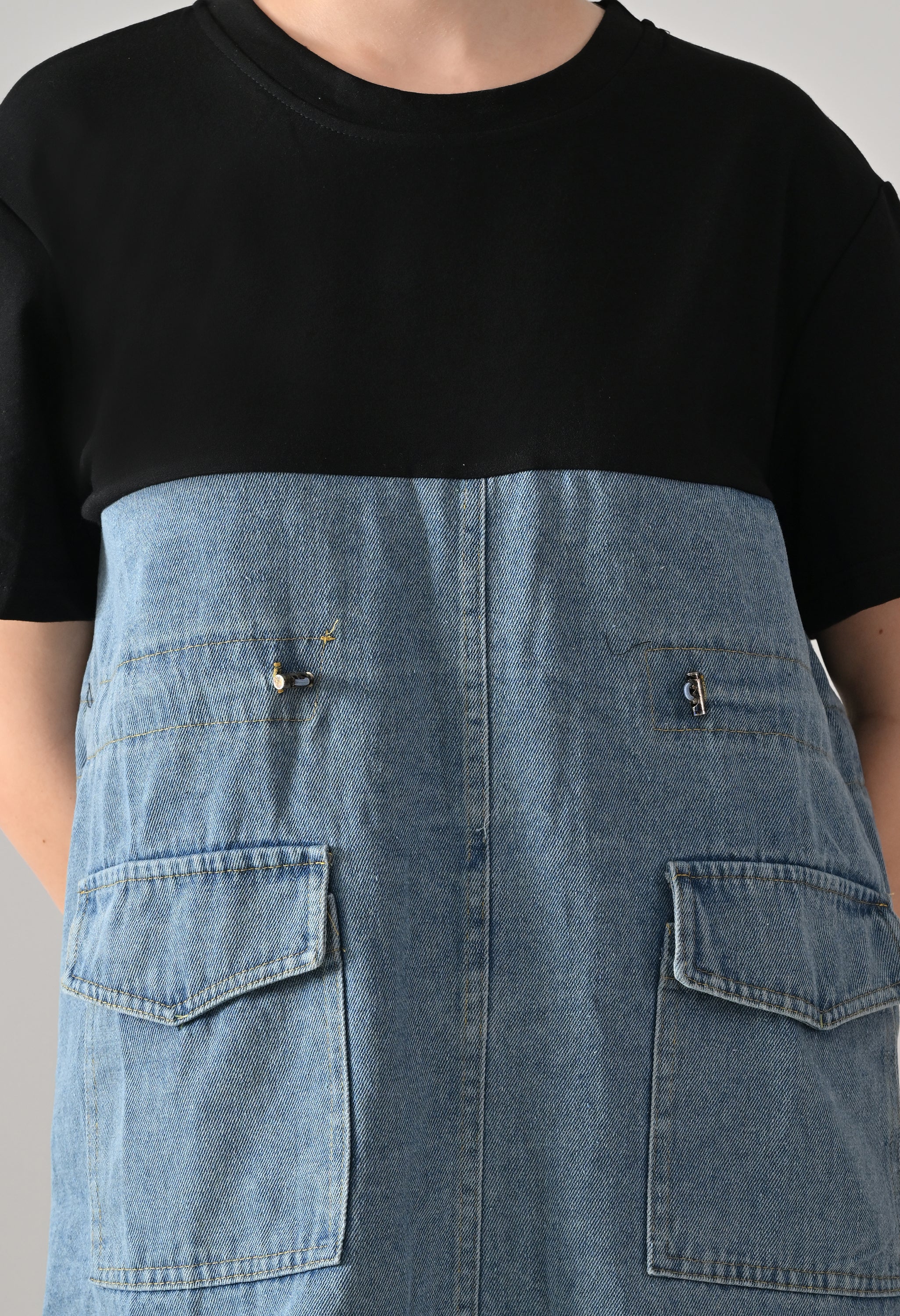 Dual Tone Denim Dress