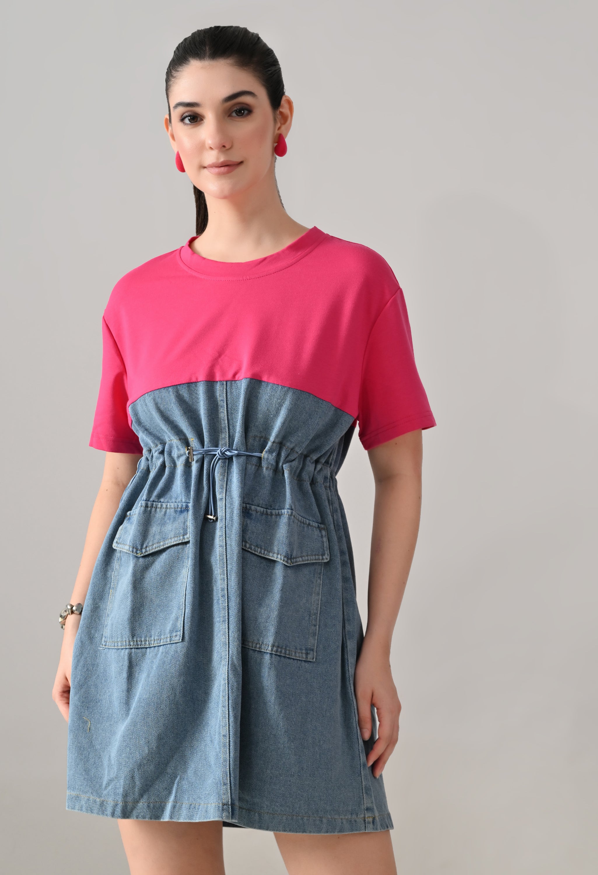 Dual Tone Denim Dress
