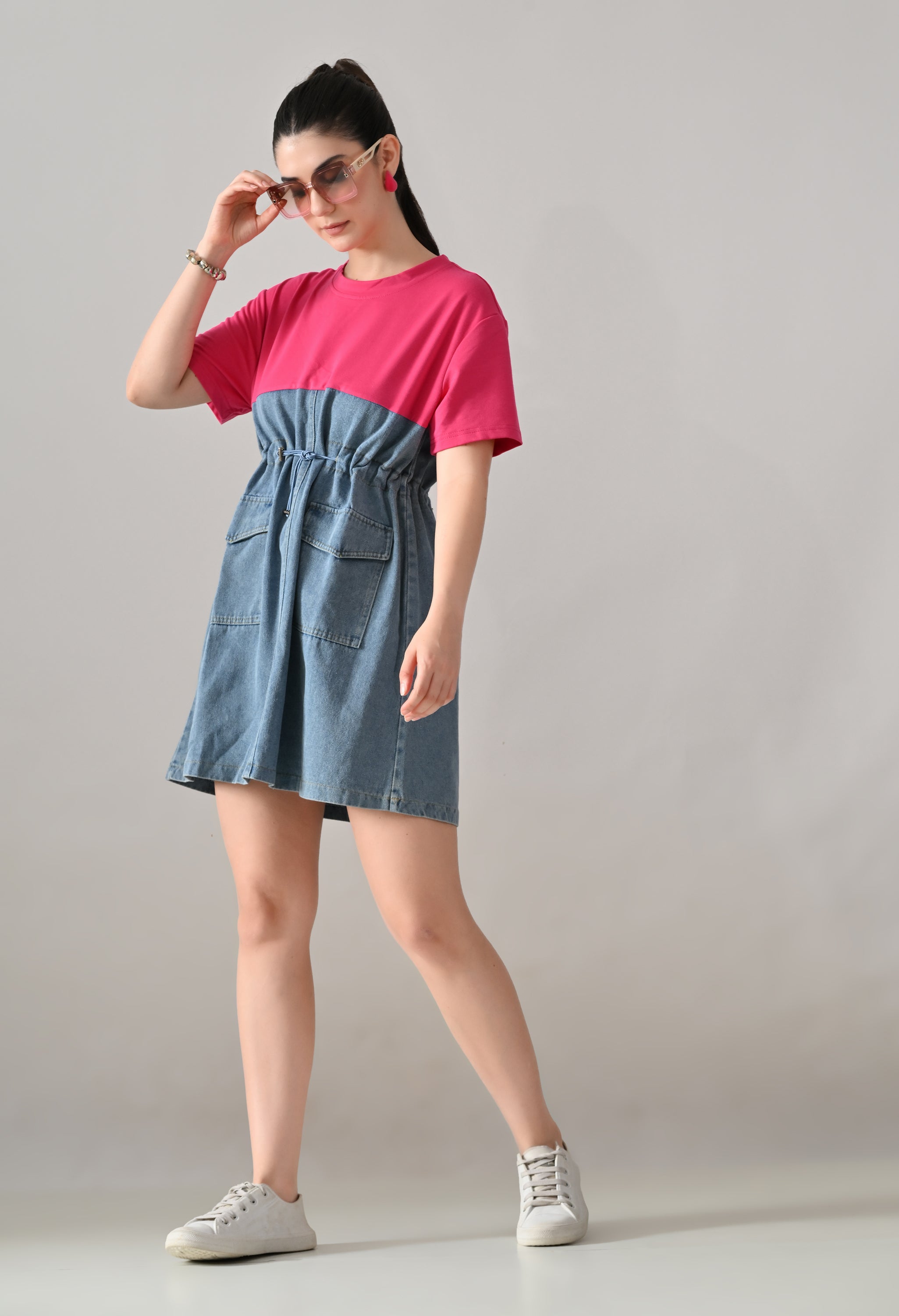 Dual Tone Denim Dress
