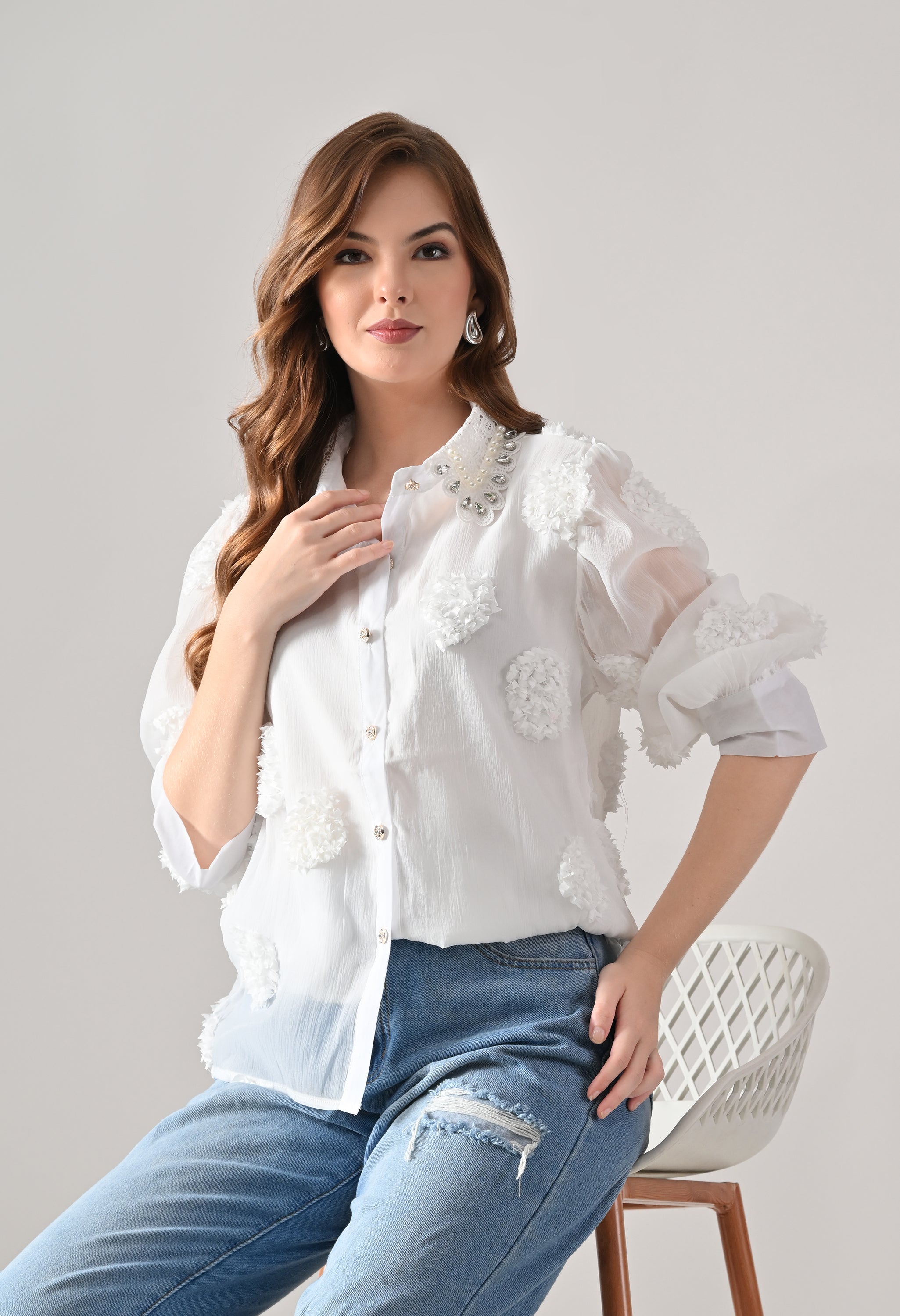 Pearl Embellished Shirt