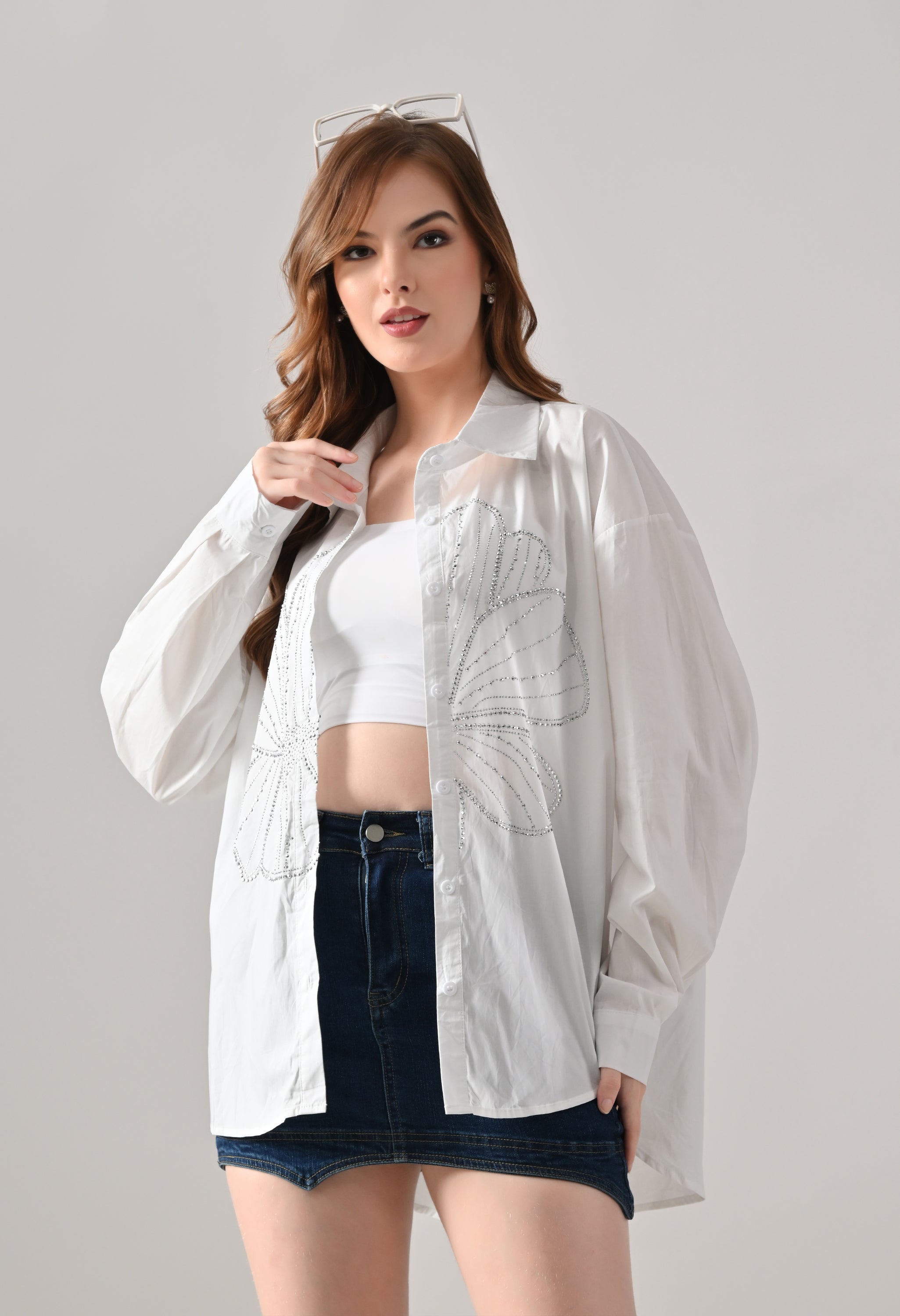 Crystal Bloom High-Low Shirt