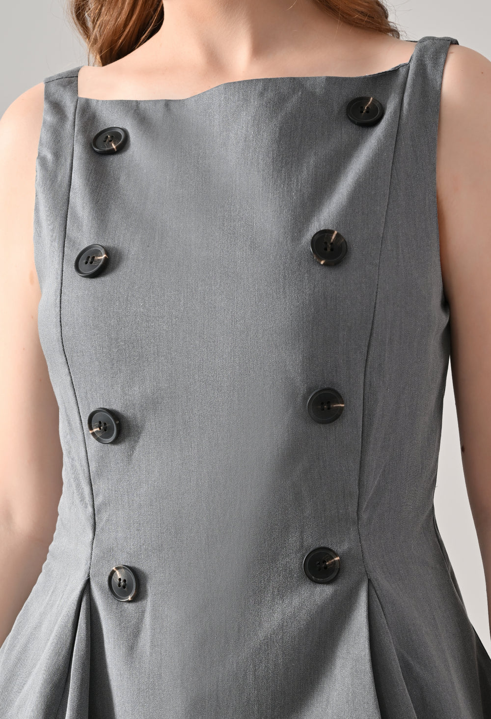 Regal Peplum Button Top