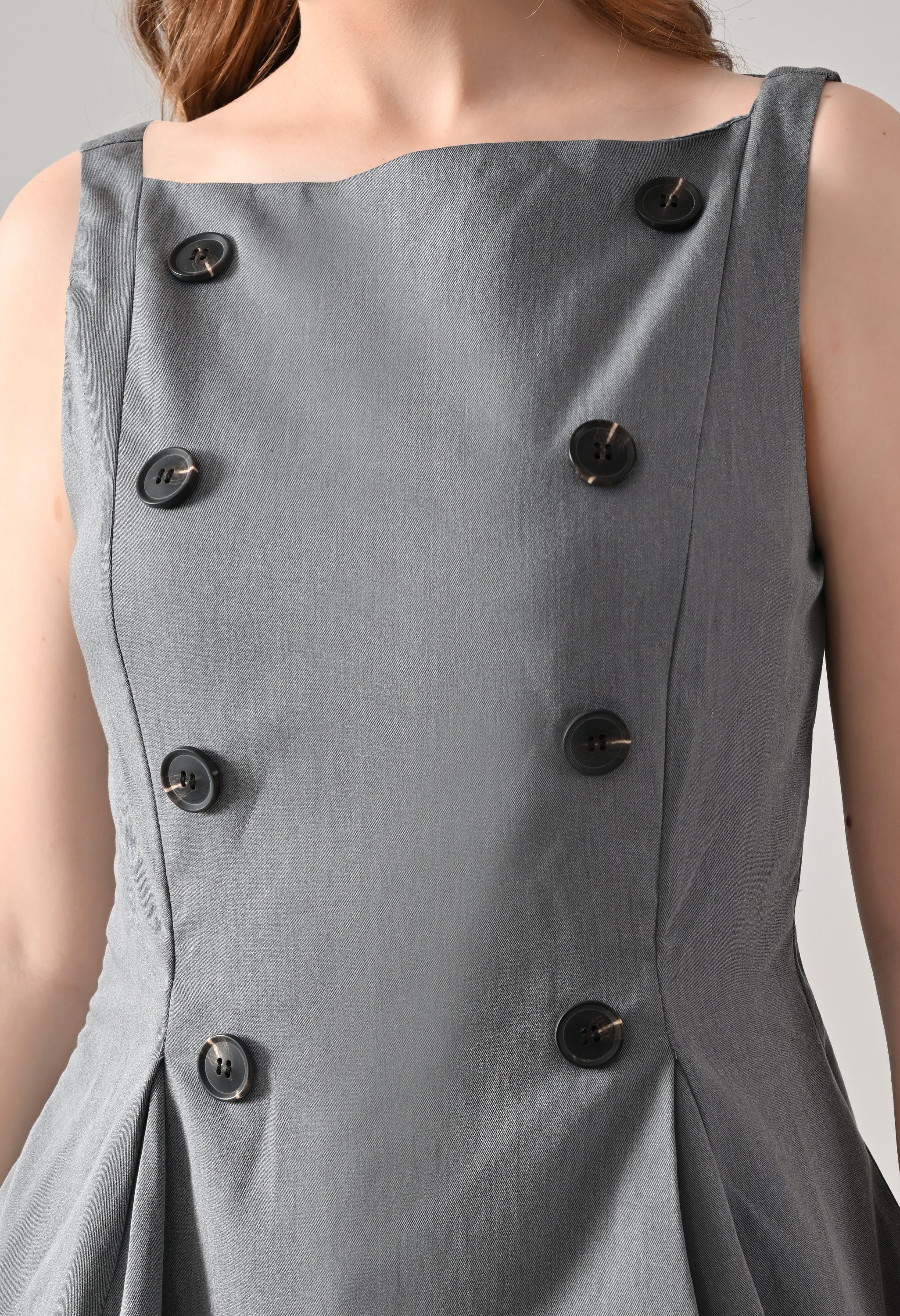 Regal Peplum Button Top