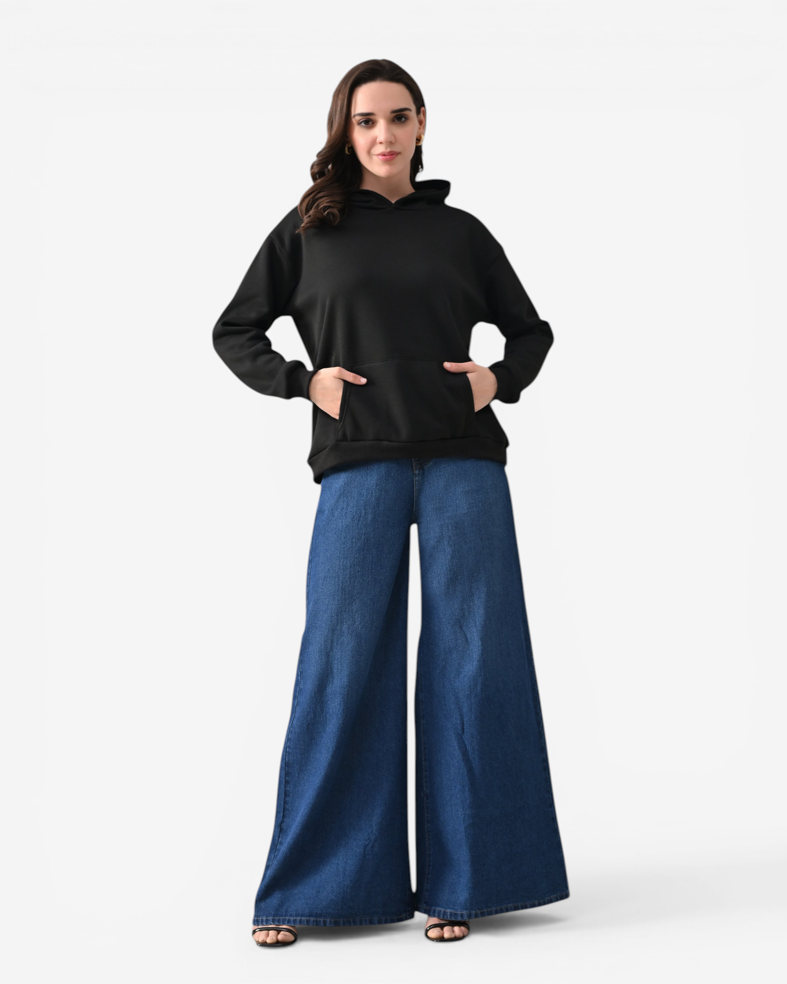 Rhinestone Mesh Back Hoodie