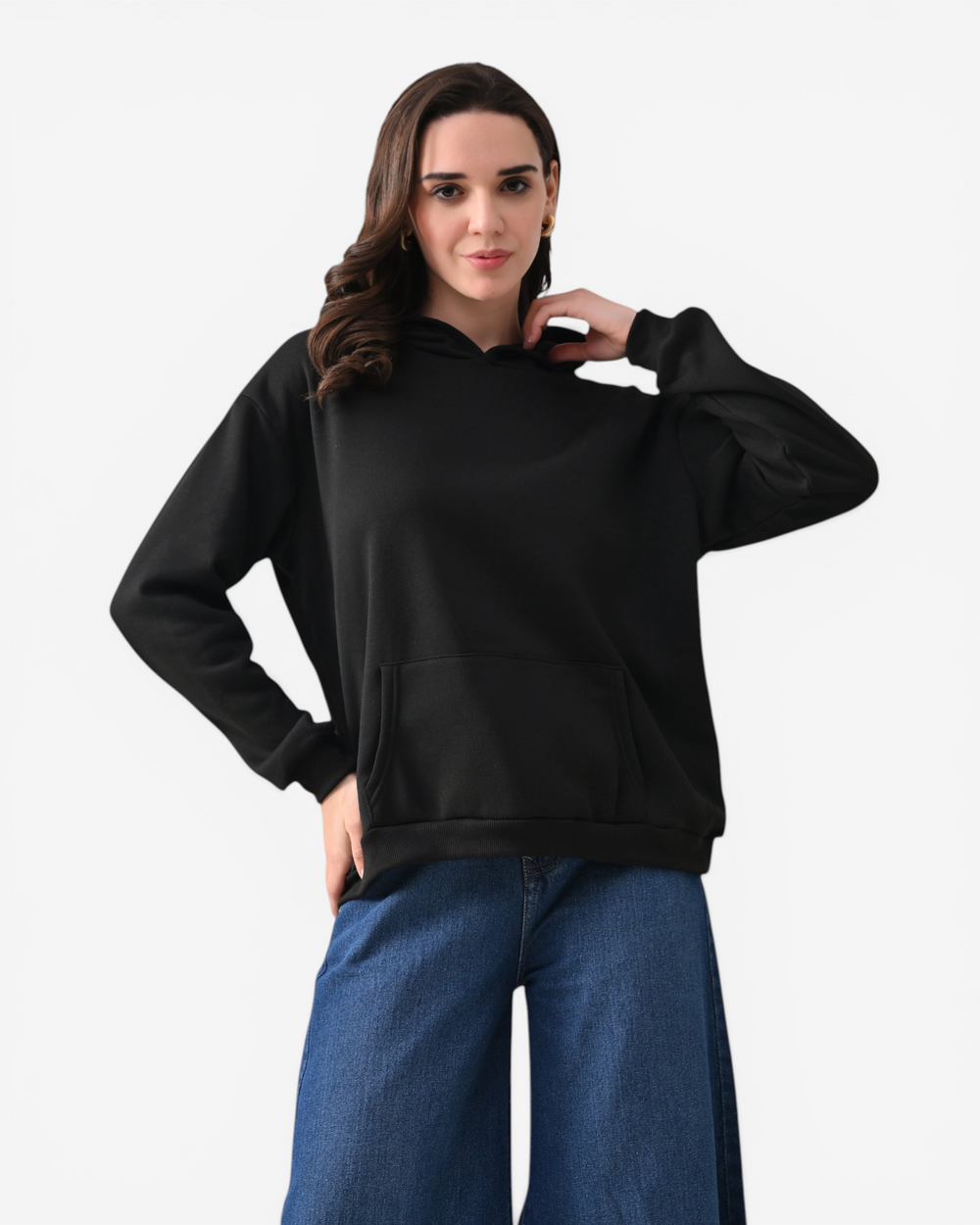 Rhinestone Mesh Back Hoodie