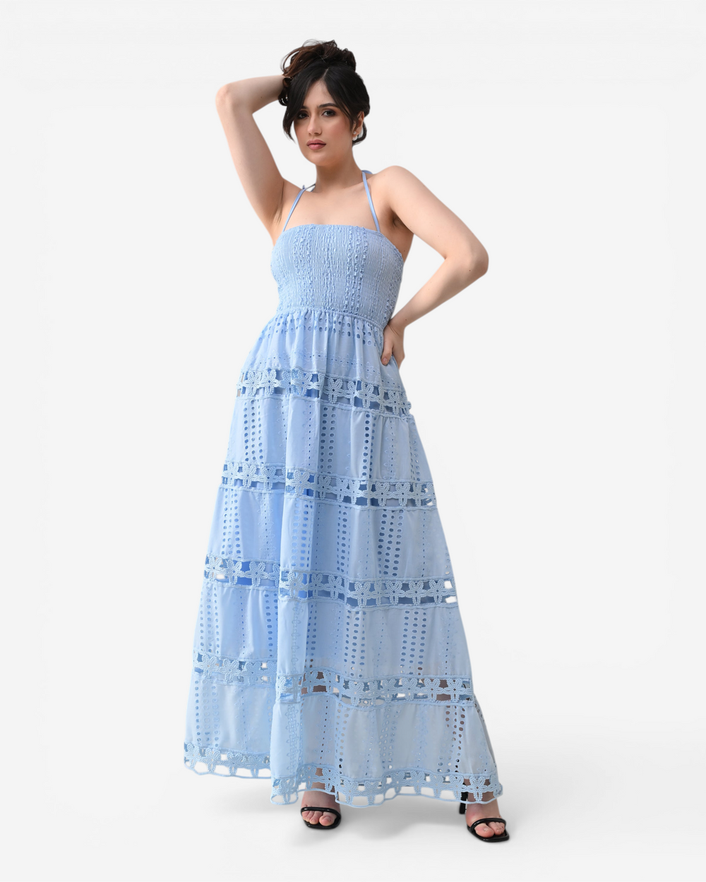 Tiered Cutwork Dress