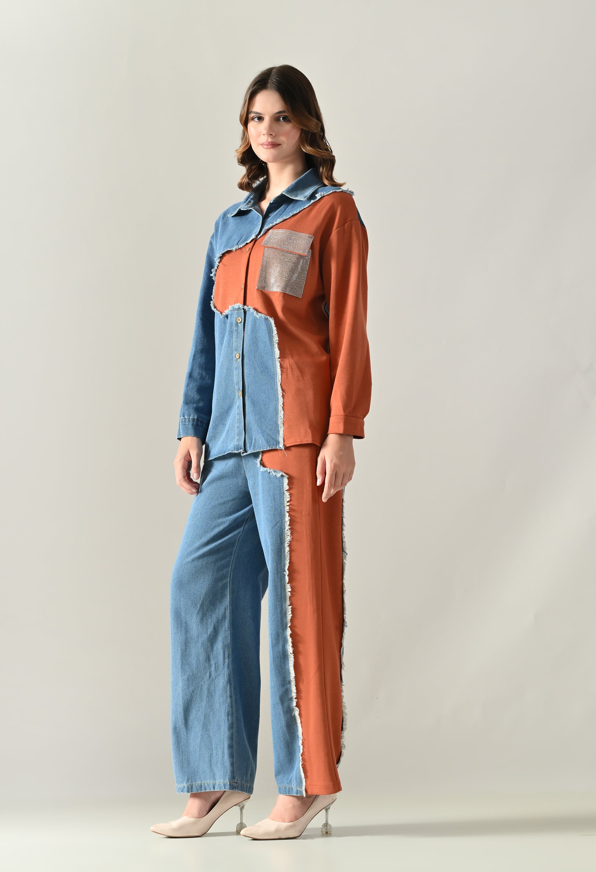 Rhineblock Denim Two-Piece Set