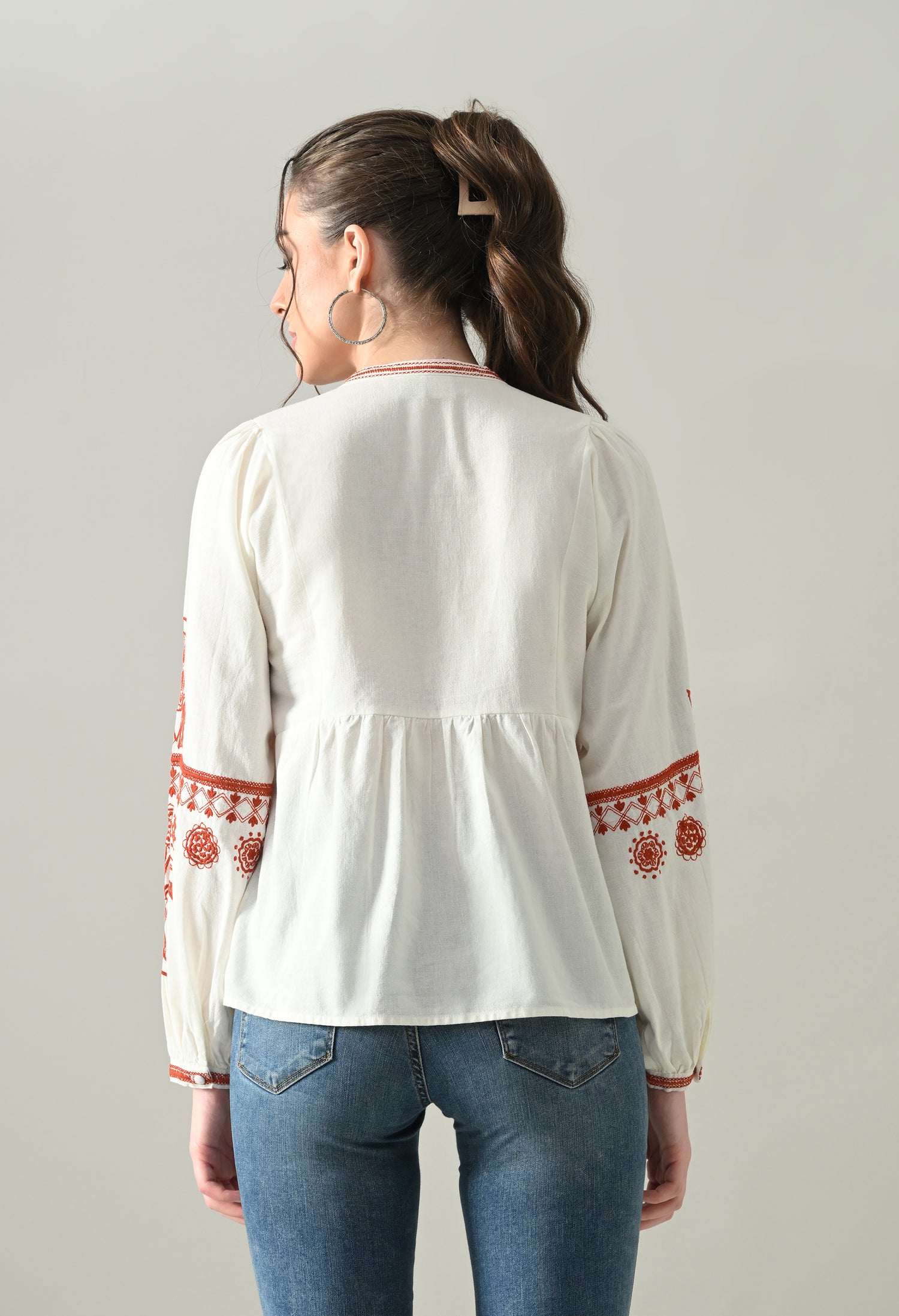 Embroidered Naira Blouse Top