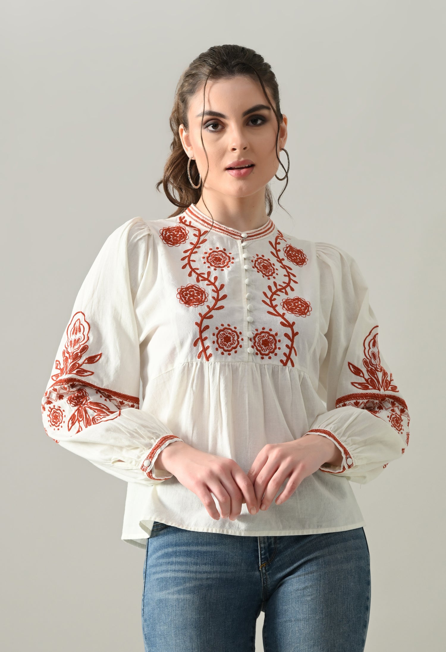 Embroidered Naira Blouse Top