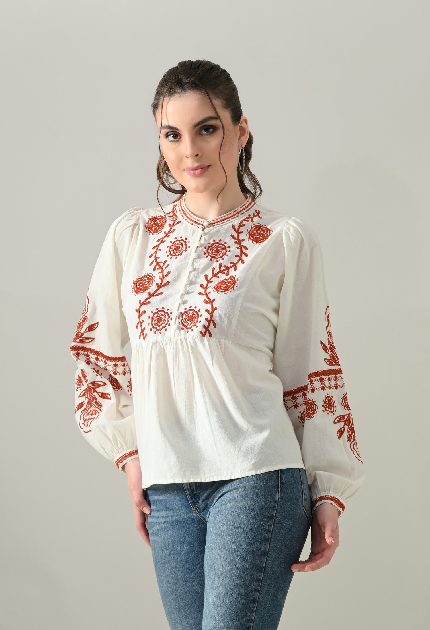 Embroidered Naira Blouse Top