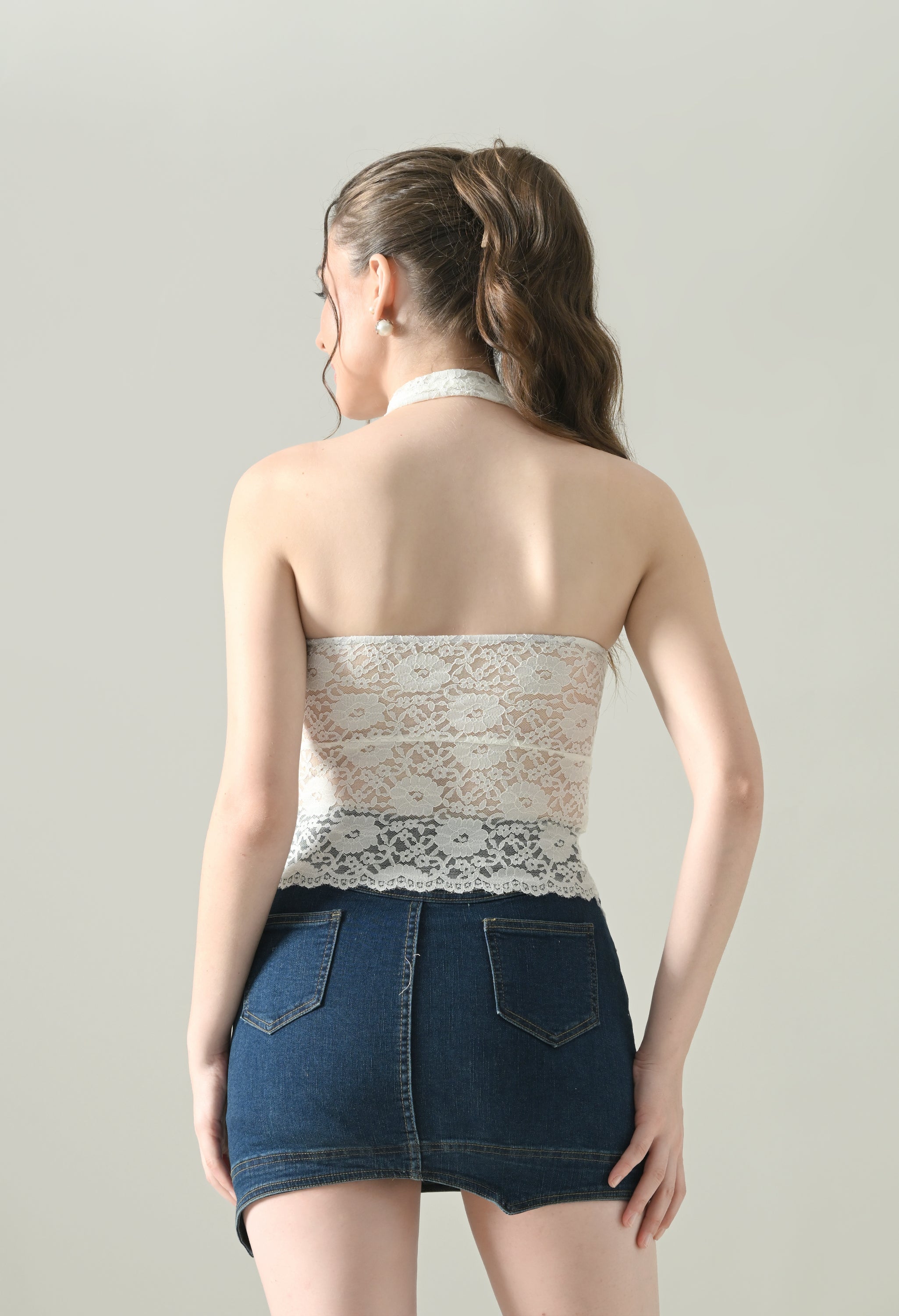 Sheer Lace Tube Top