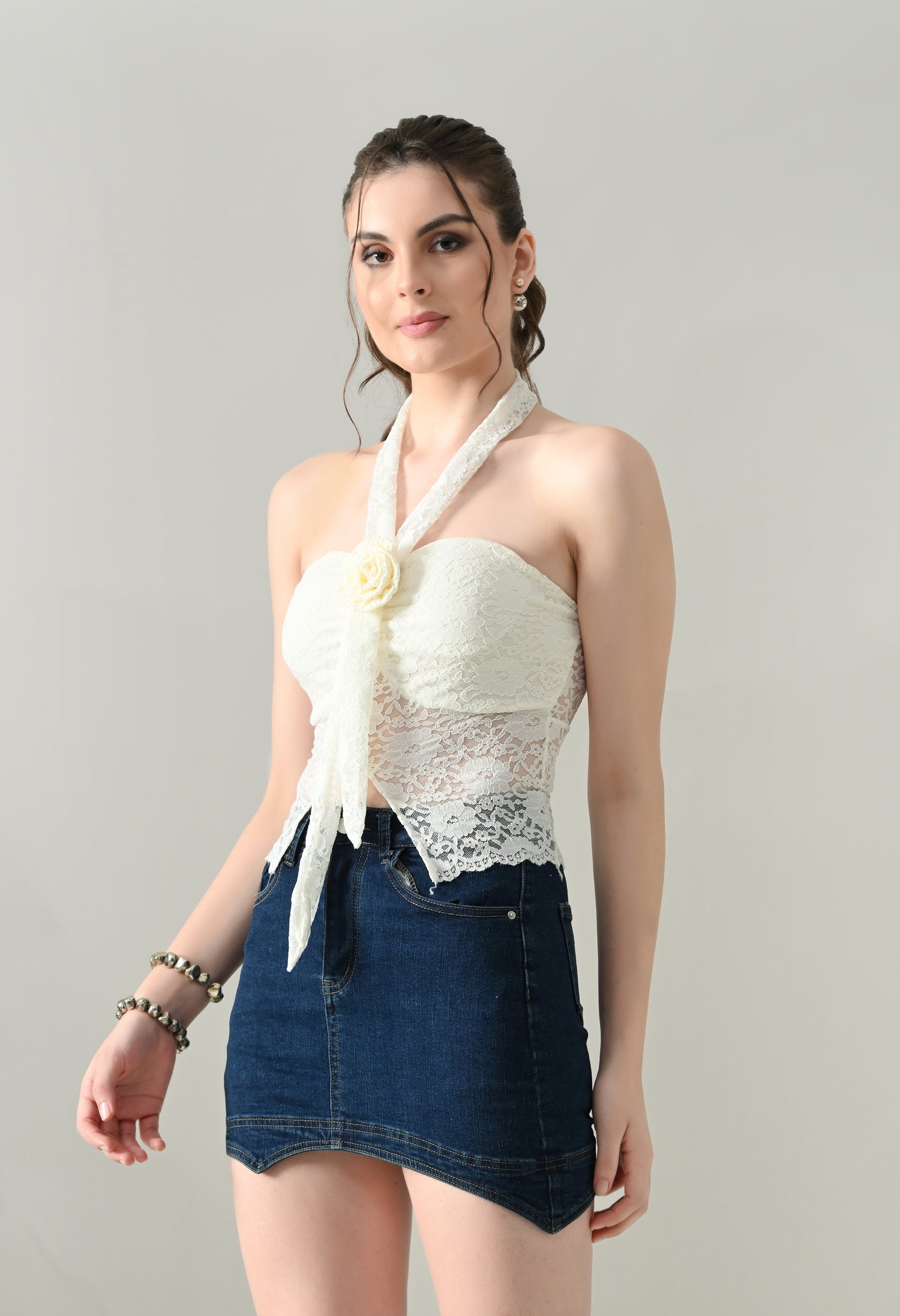 Sheer Lace Tube Top