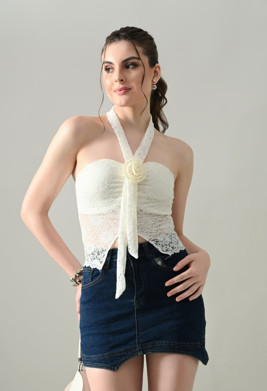 Sheer Lace Tube Top