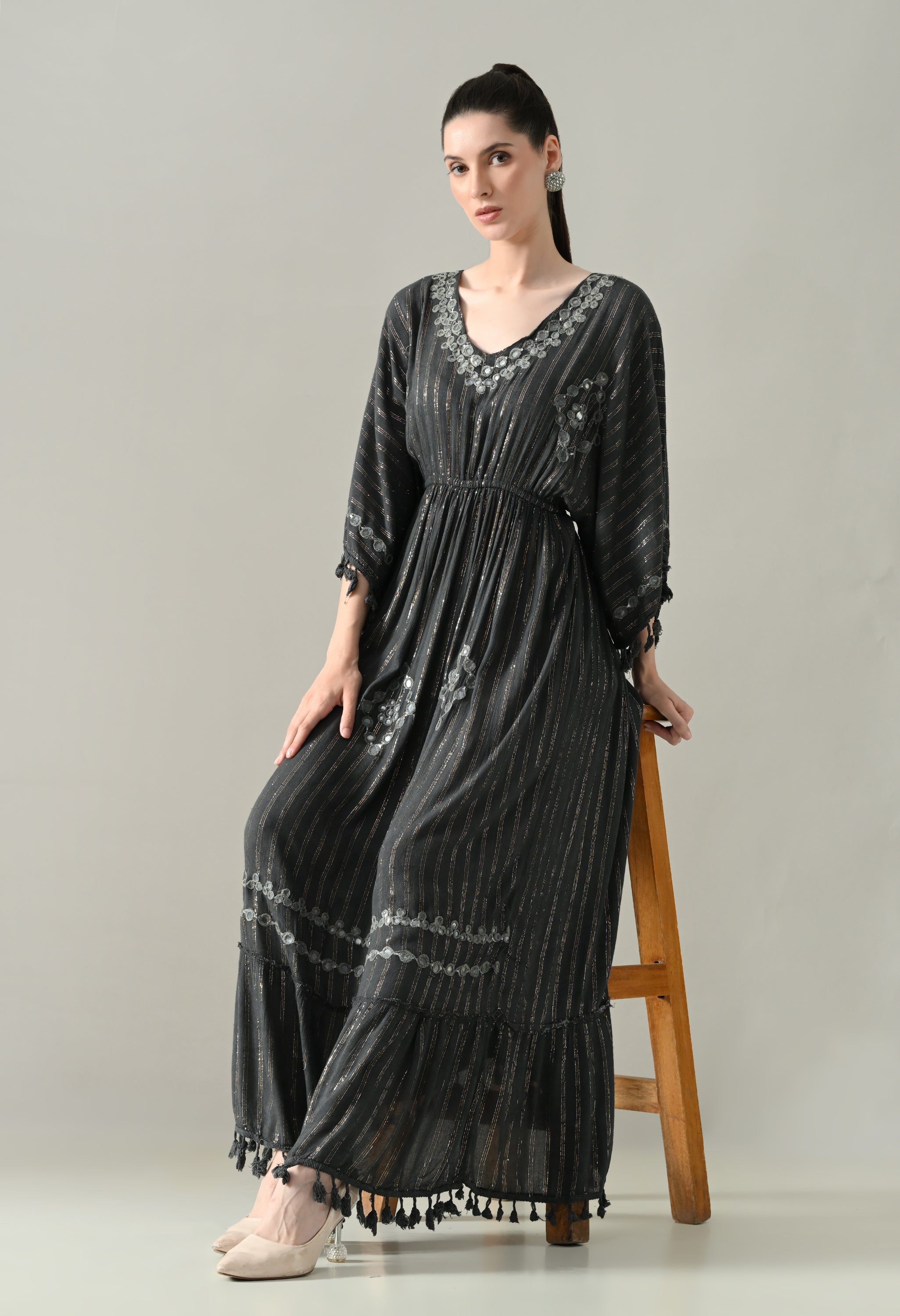 Seafoam Mirage Kaftan Maxi Dress