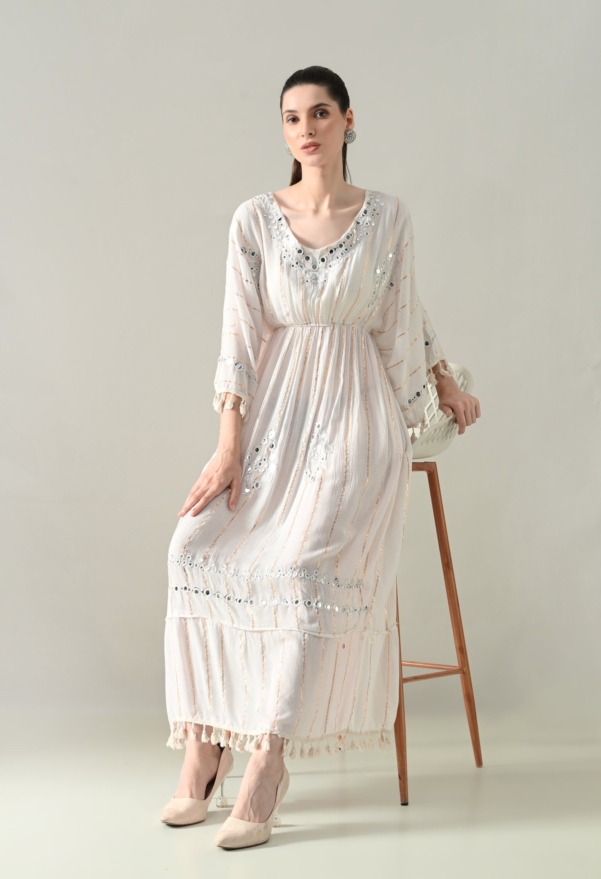 Seafoam Mirage Kaftan Maxi Dress