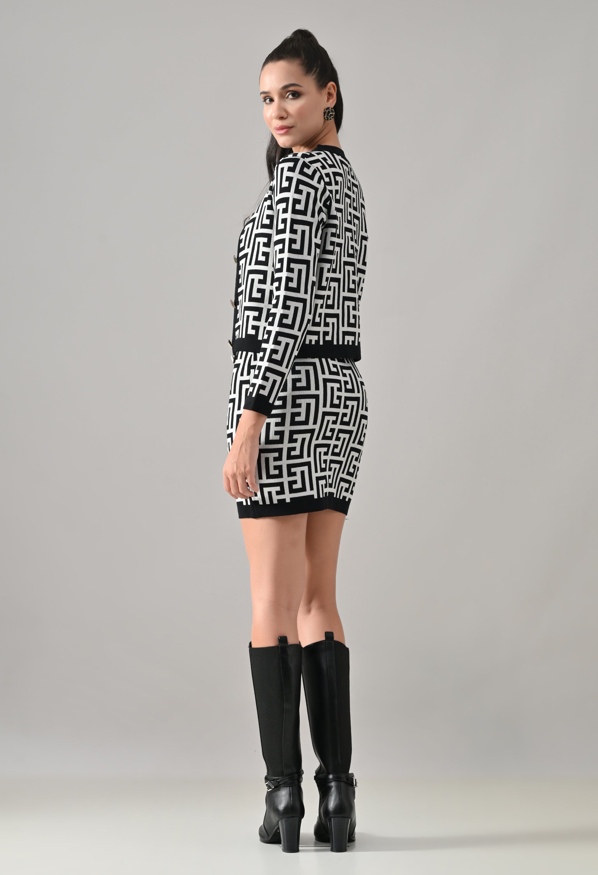 Opulent Knitted Two-piece Dress