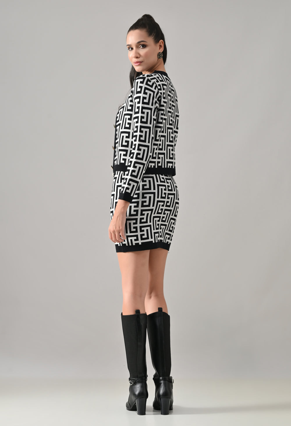 Opulent Knitted Two-piece Dress