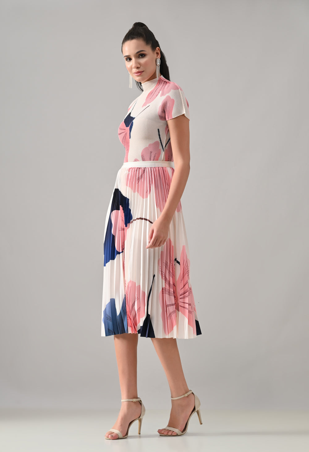 Peach Pleated Co-ord Set