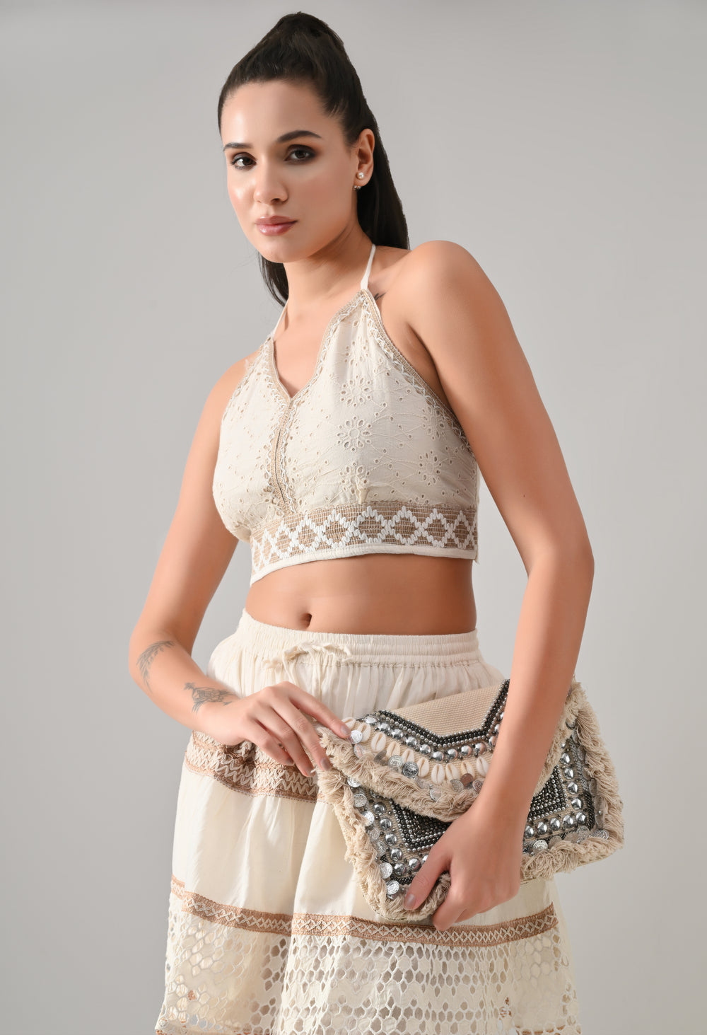 Schiffli Lace Co-ord Set