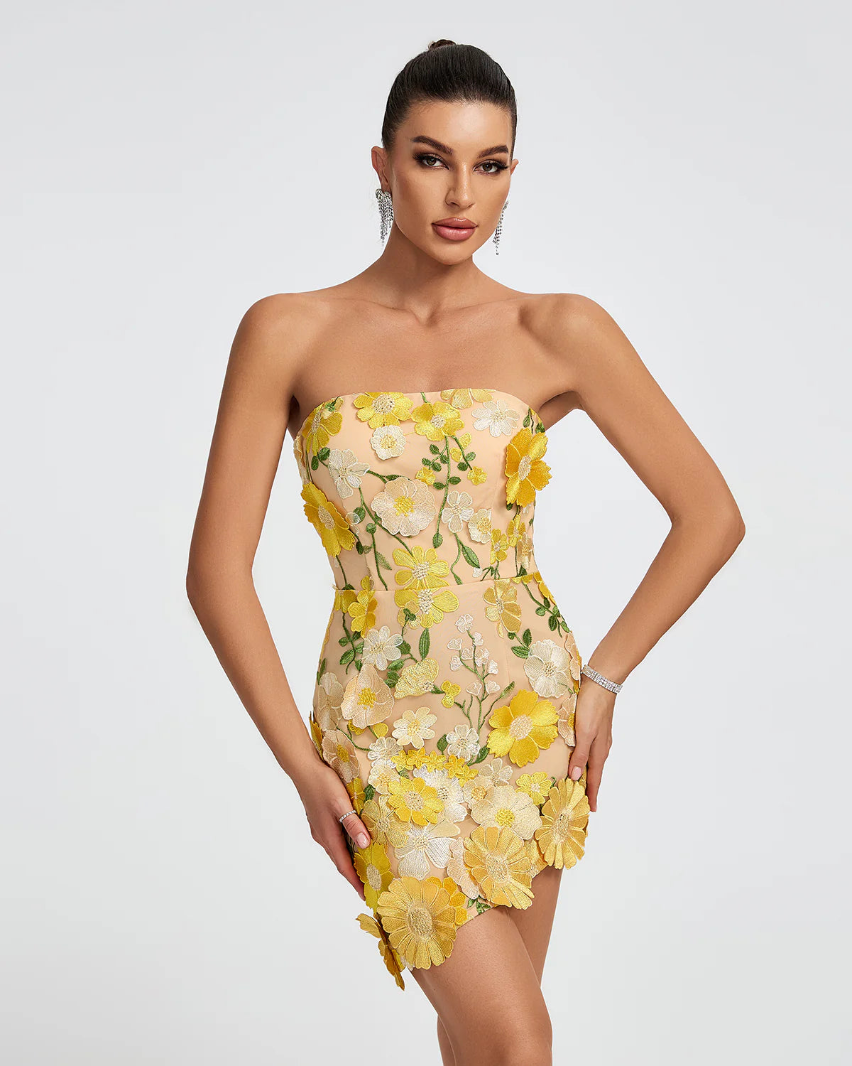 3D Floral Mini Dress