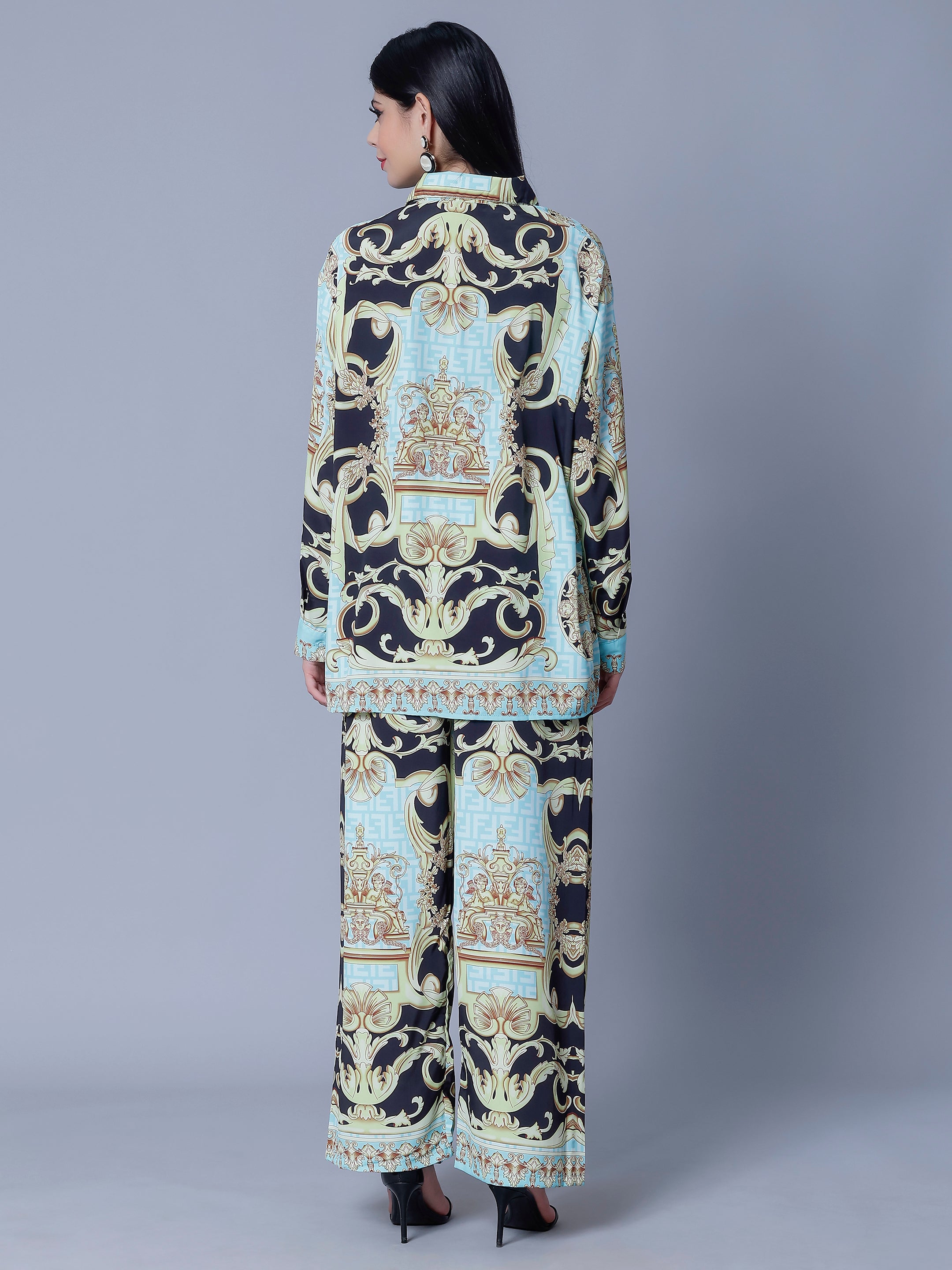 Vintage Printed Two-Piece Set