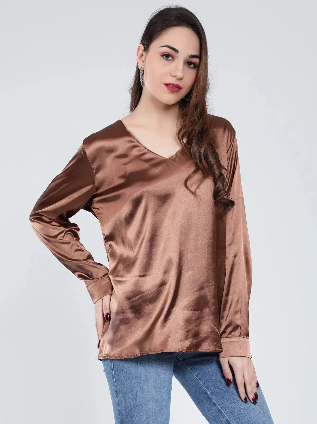 V-Neck Satin Top