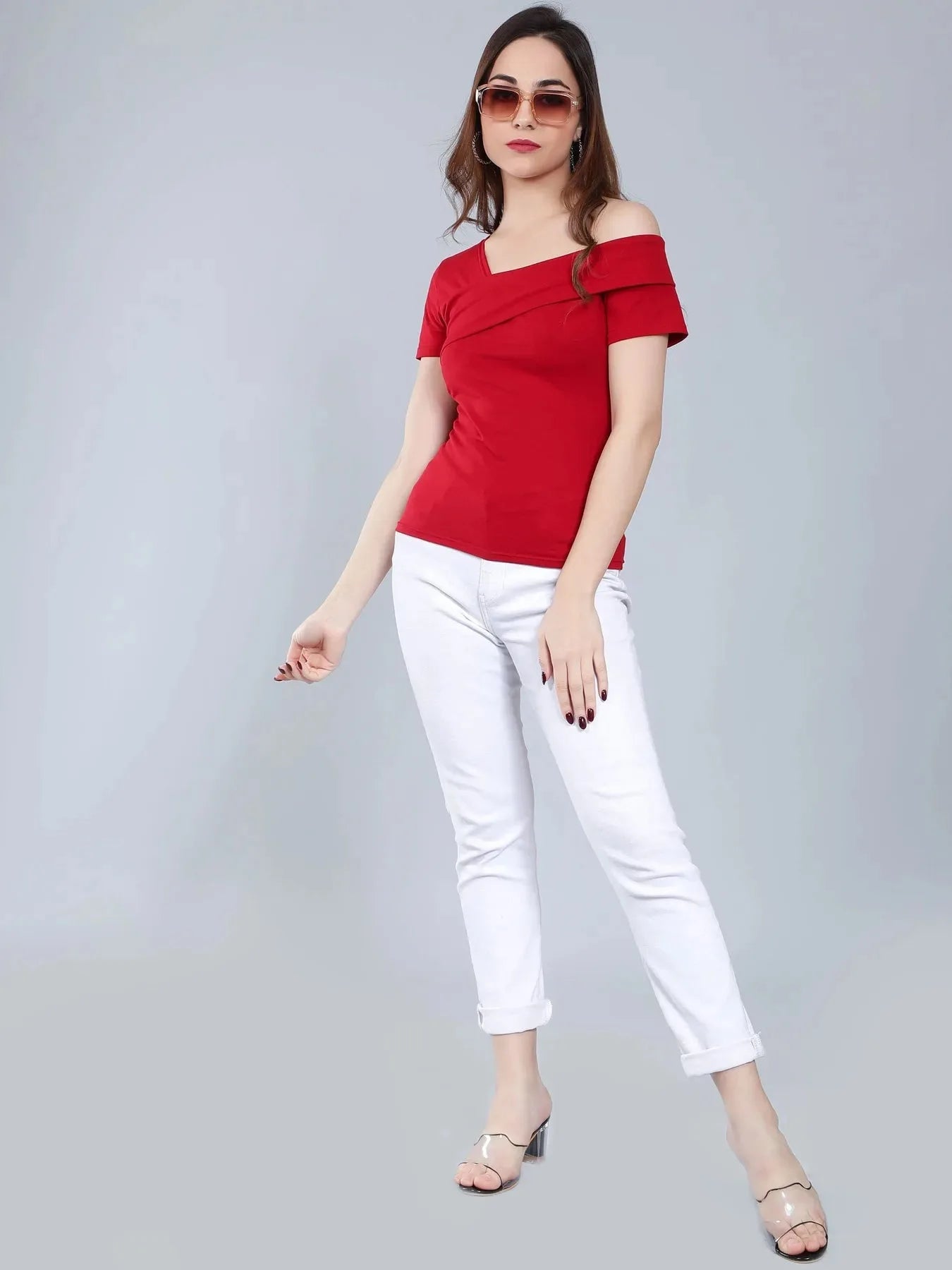 Asymmetric Neck T-Shirt