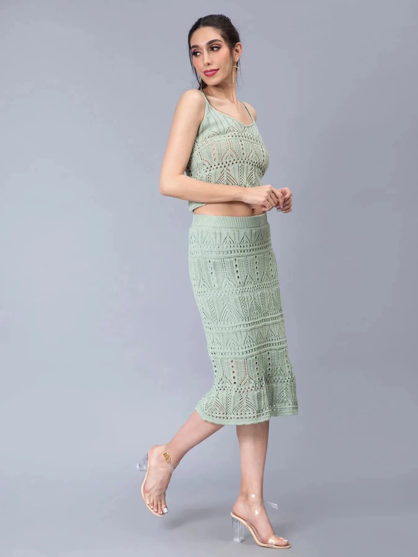 Crochet Cami and Skirt Two Piece set