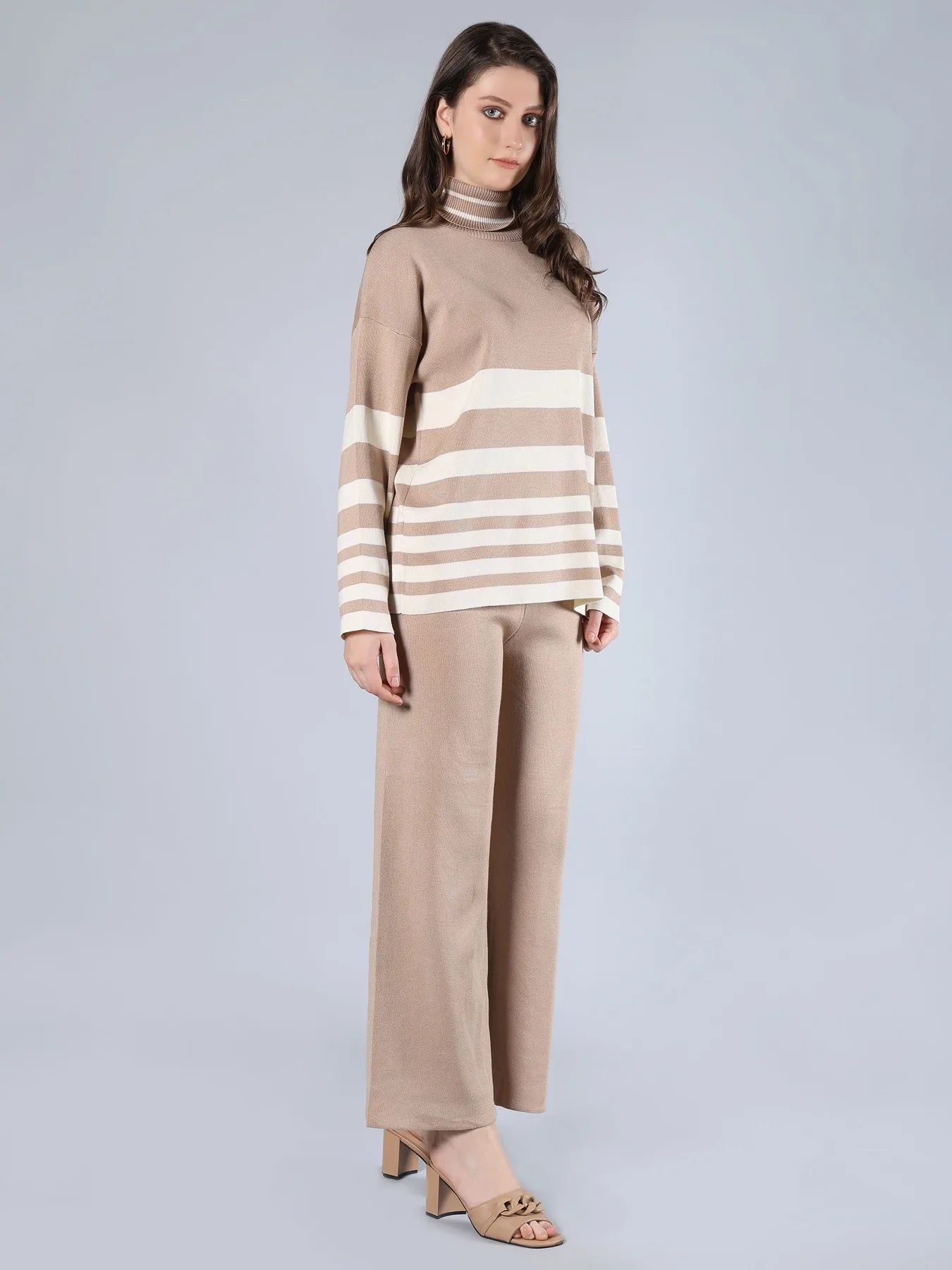 Striped Knitted Two Piece Set