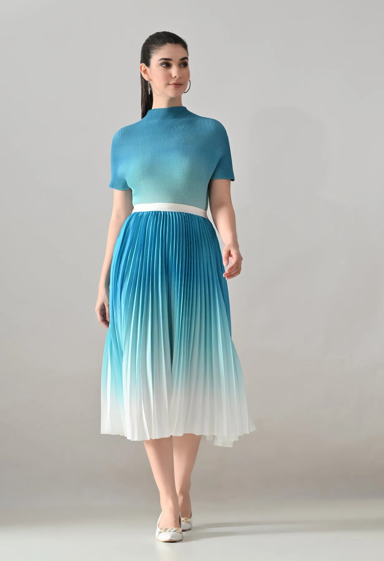 Ombre Pleated Two-Piece Set