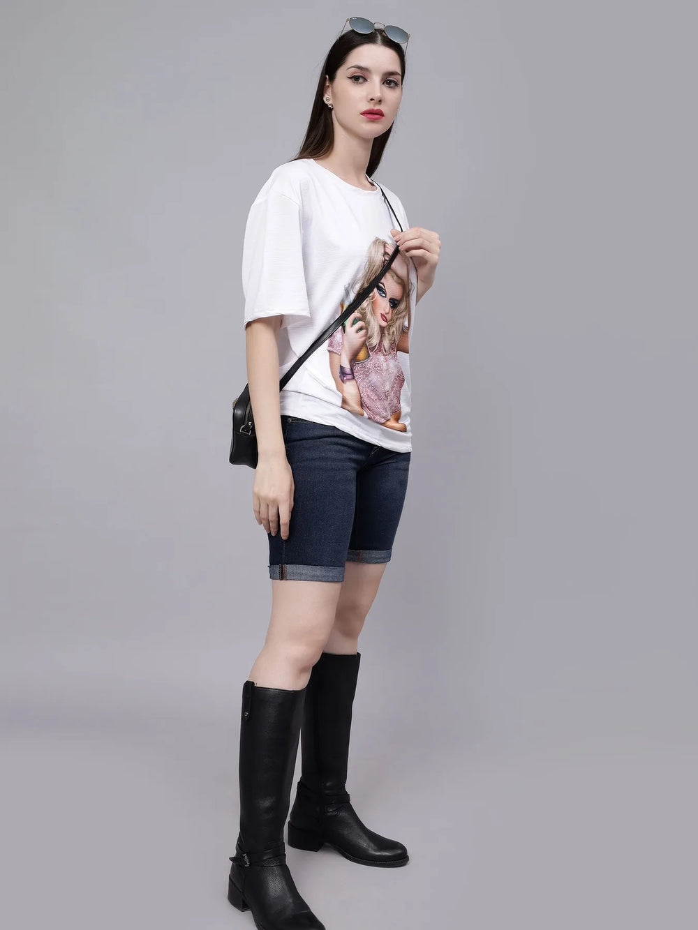 Stylish Girl Graphic Oversized T- Shirt