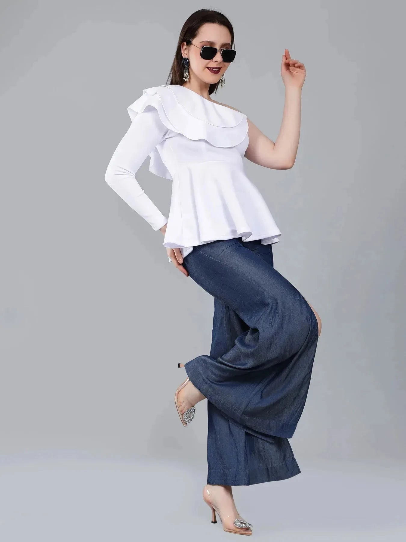 Off-Shoulder Peplum Blouse