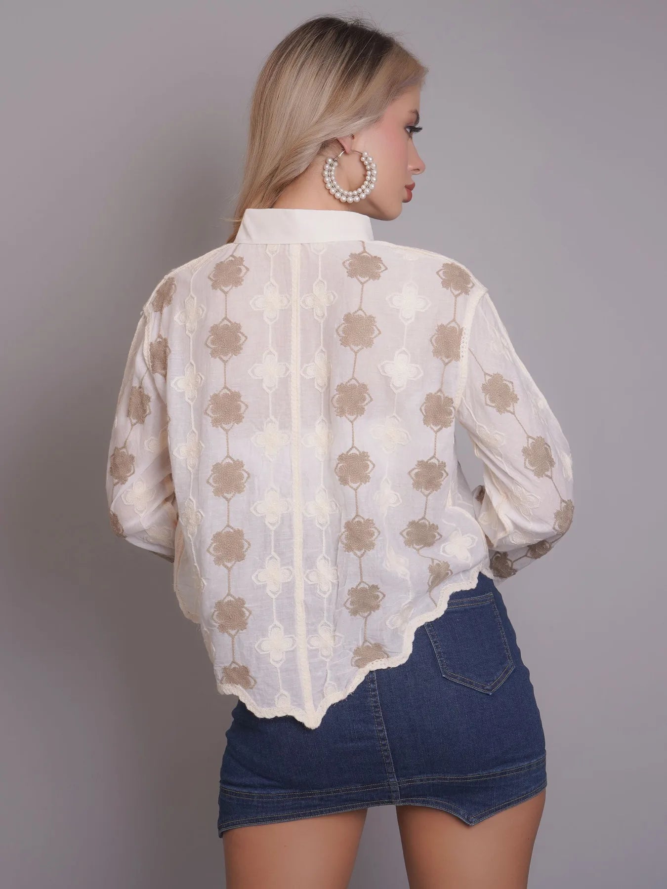 Chain Stitch Embroidered Shirt