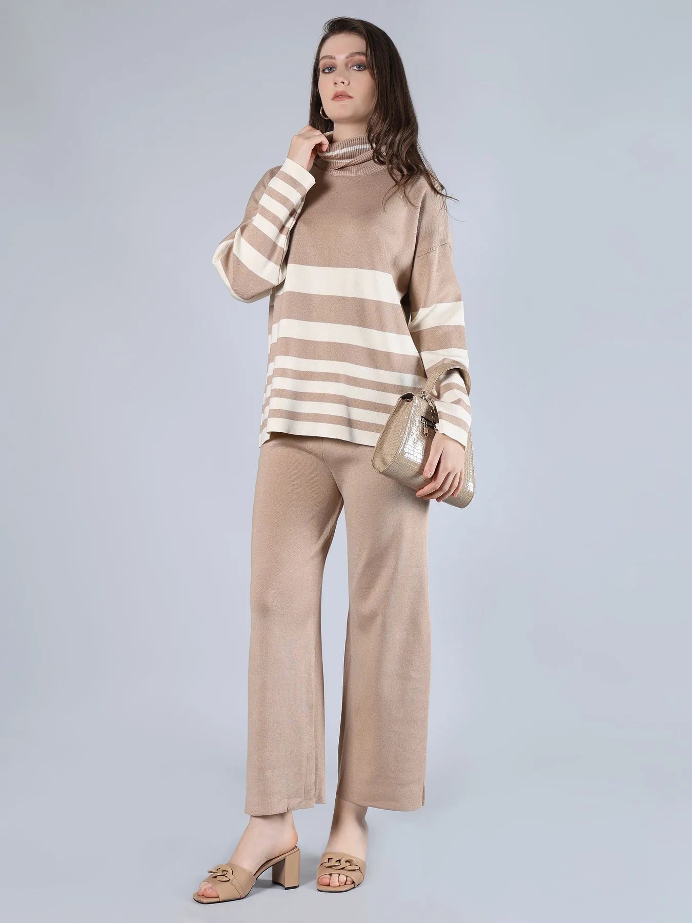 Striped Knitted Two Piece Set