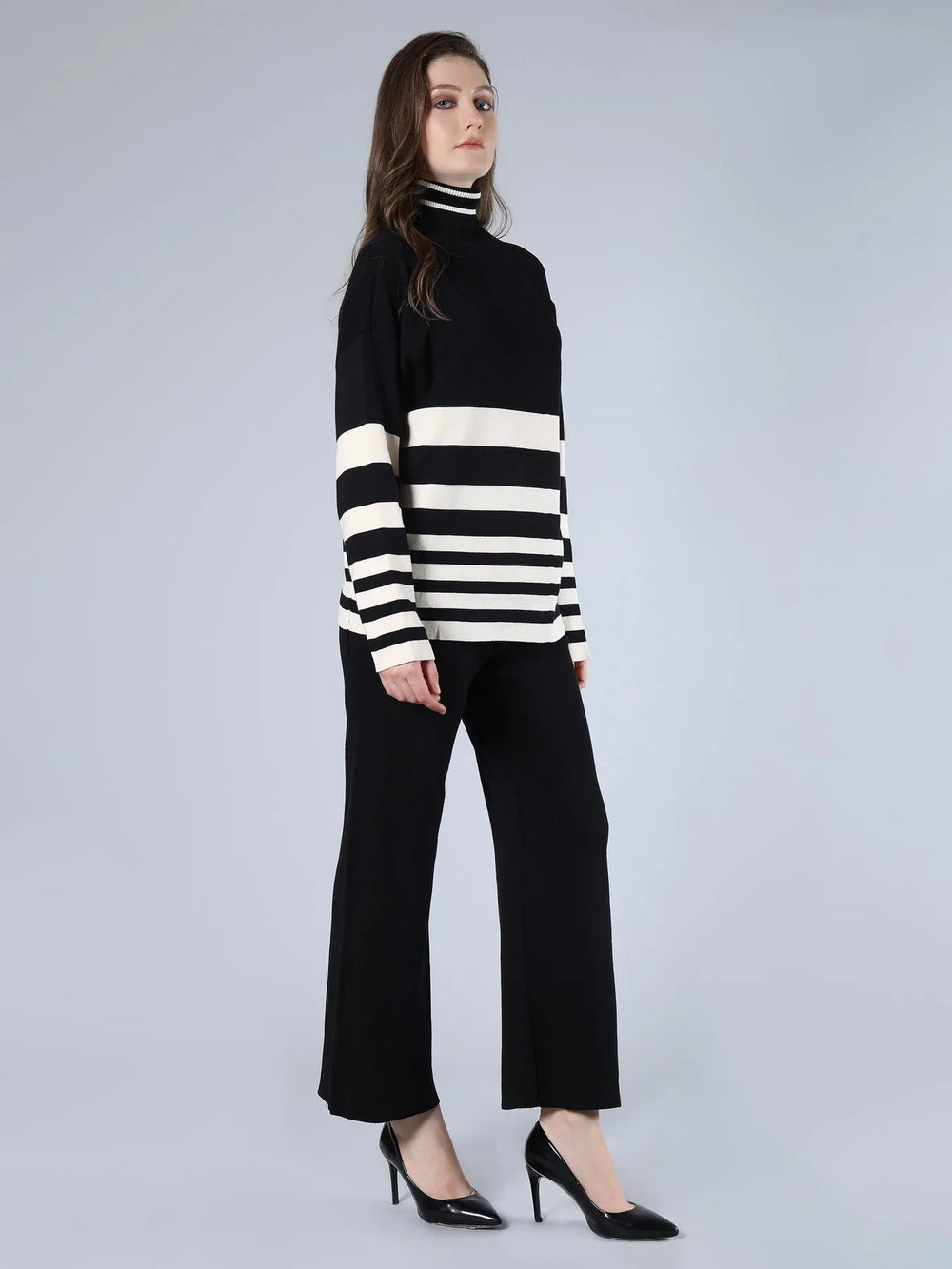 Striped Knitted Two Piece Set