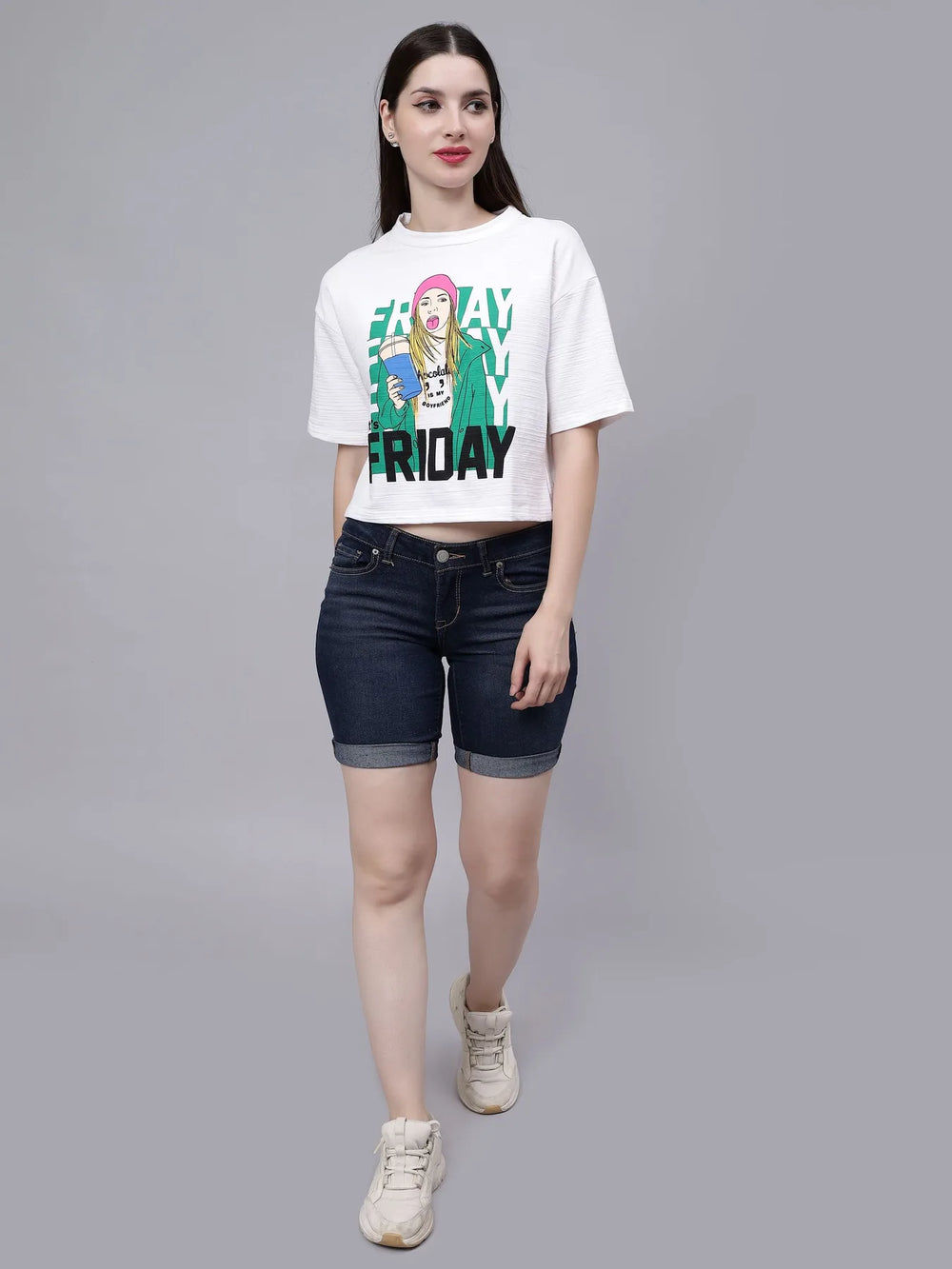 Friday Printed Crop T-Shirt
