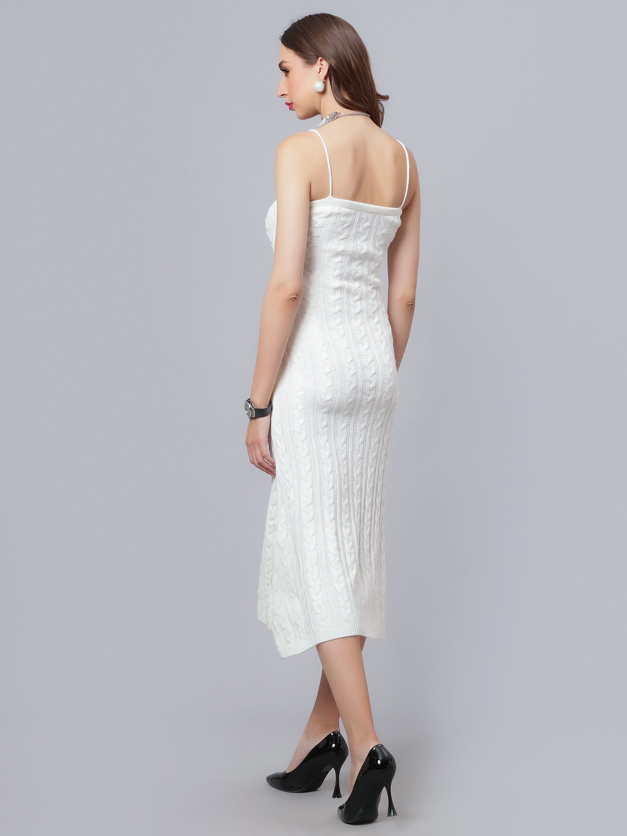Cable Knitted Midi Dress