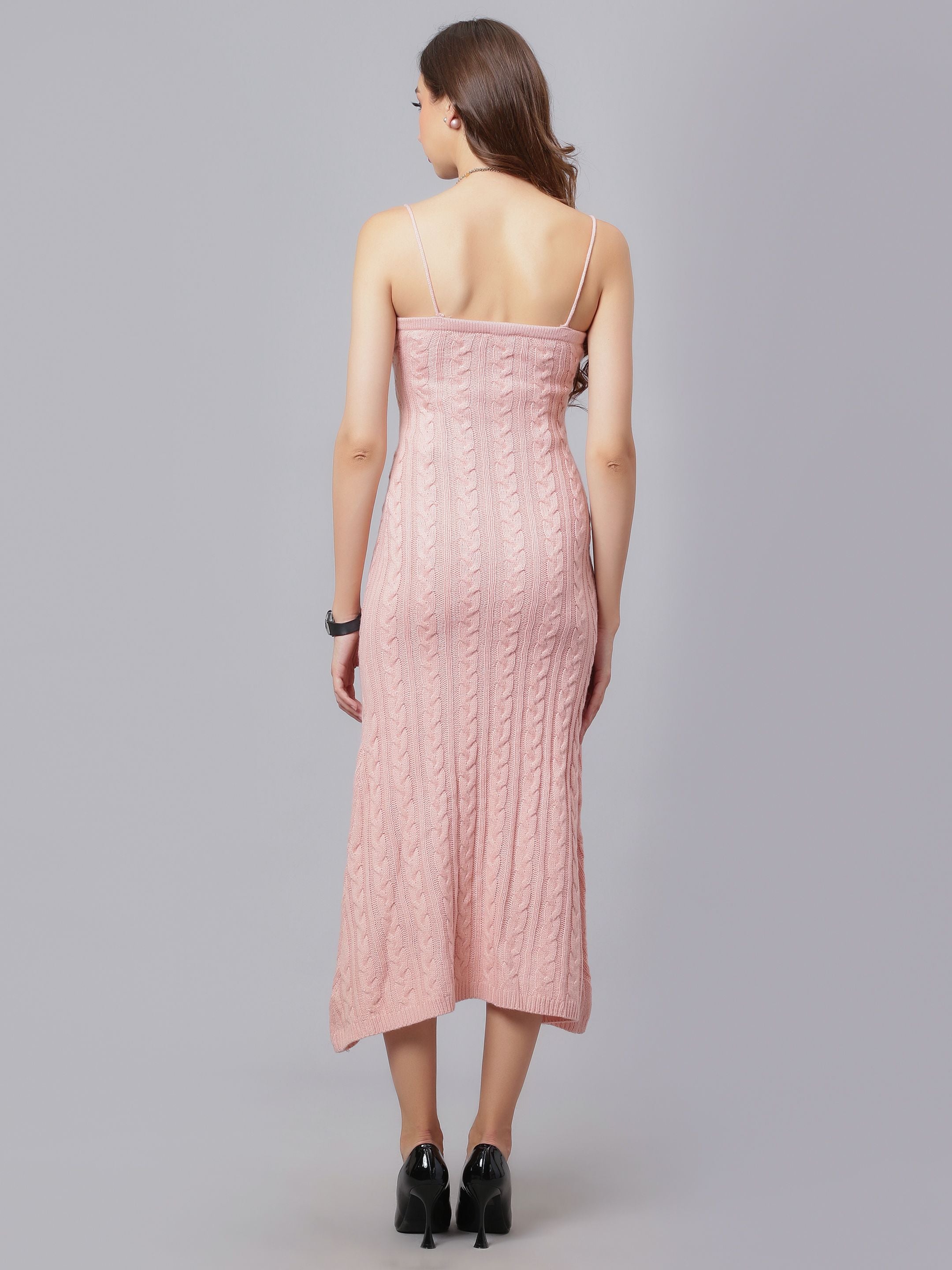 Cable Knitted Midi Dress