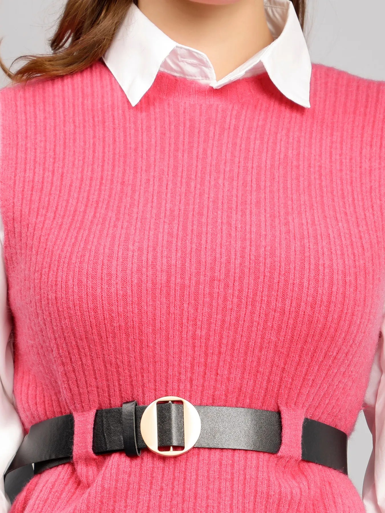 Knitted Winter Vest and Shirt Set