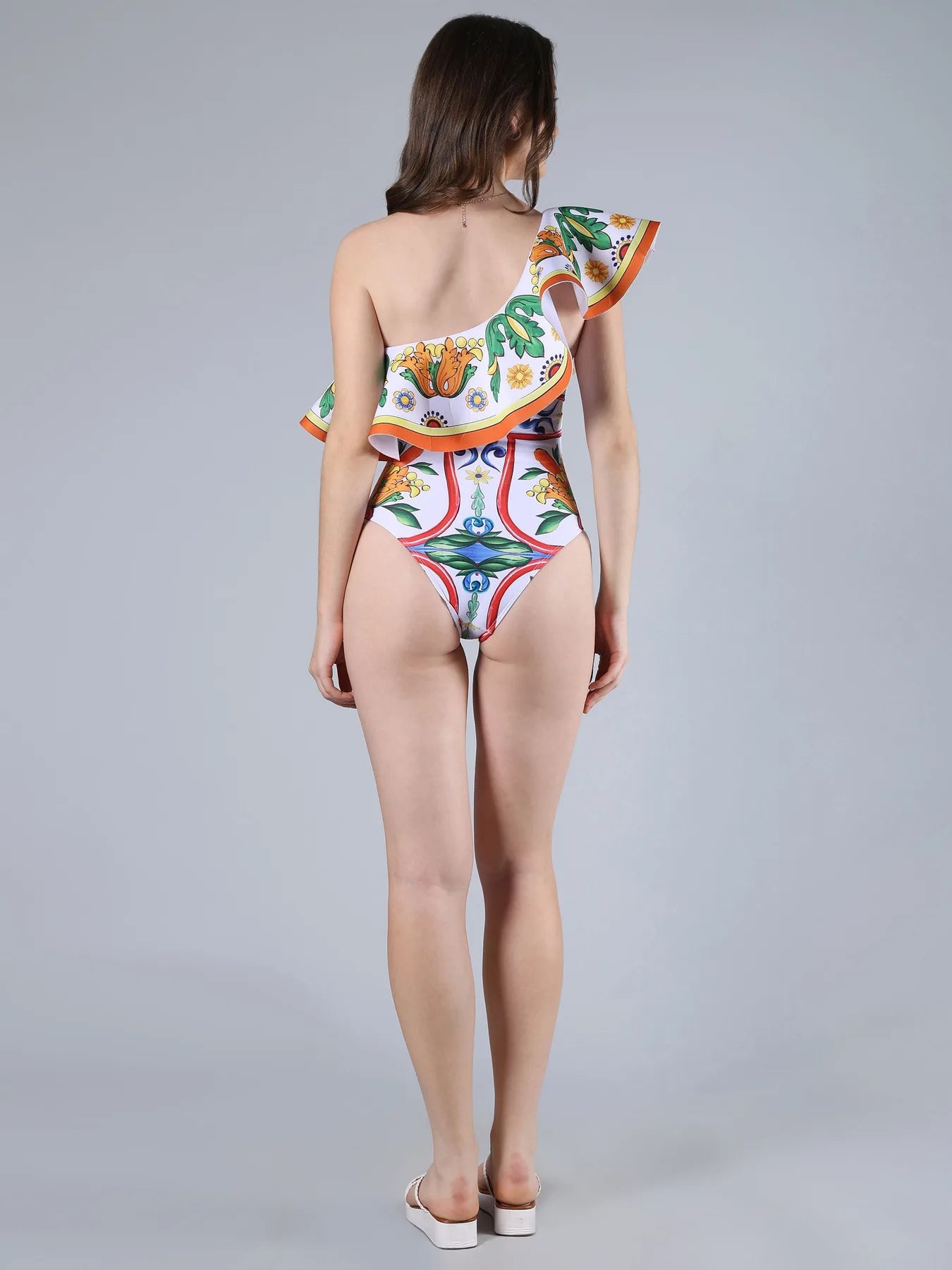One Shoulder Monokini With Sarong