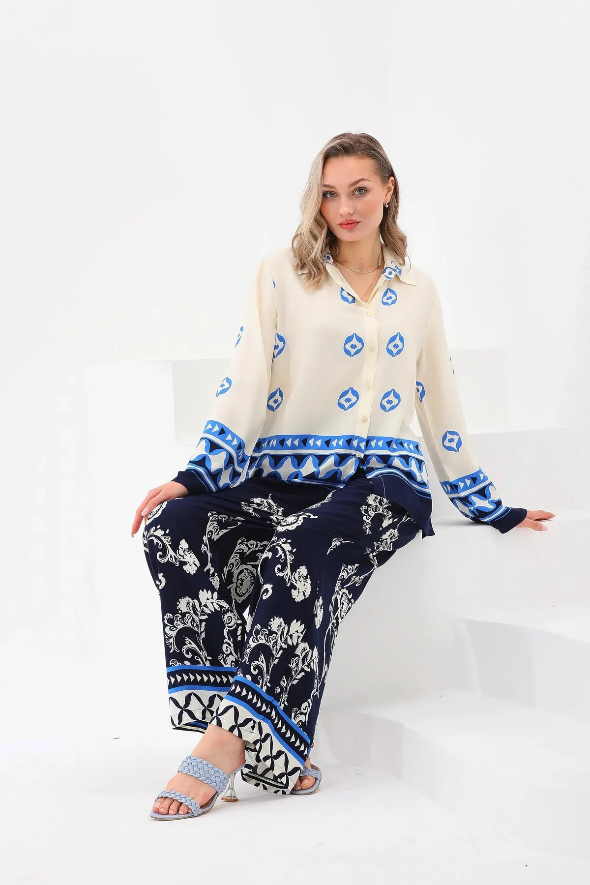 Abstract Printed Two-Piece Set