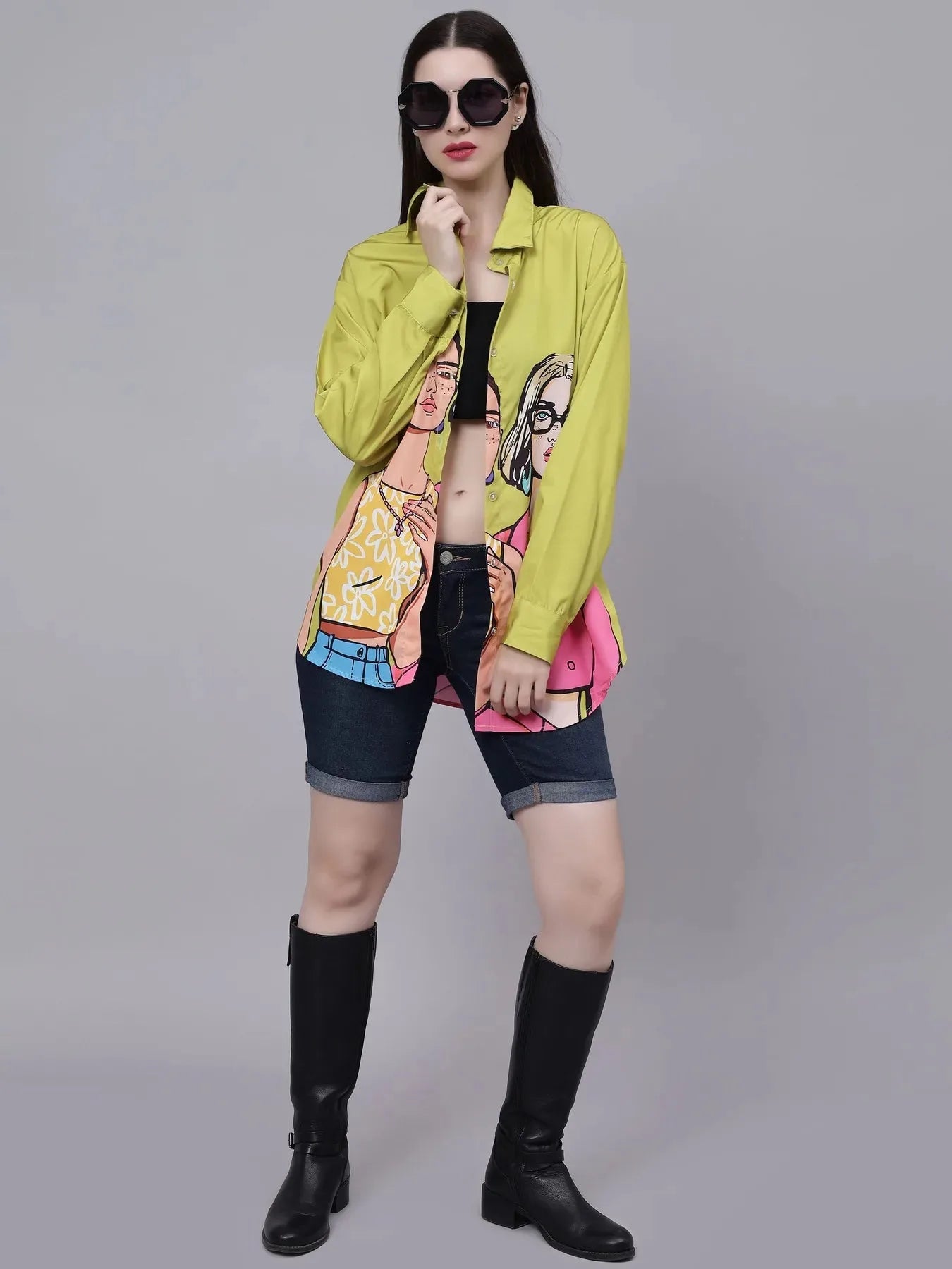 Fashionable Girls Oversized Shirt