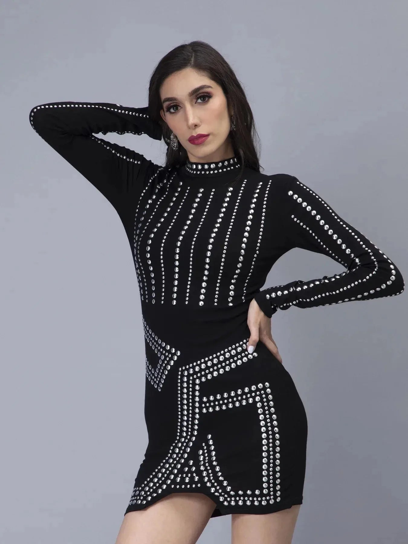 Metallic Studs Dress