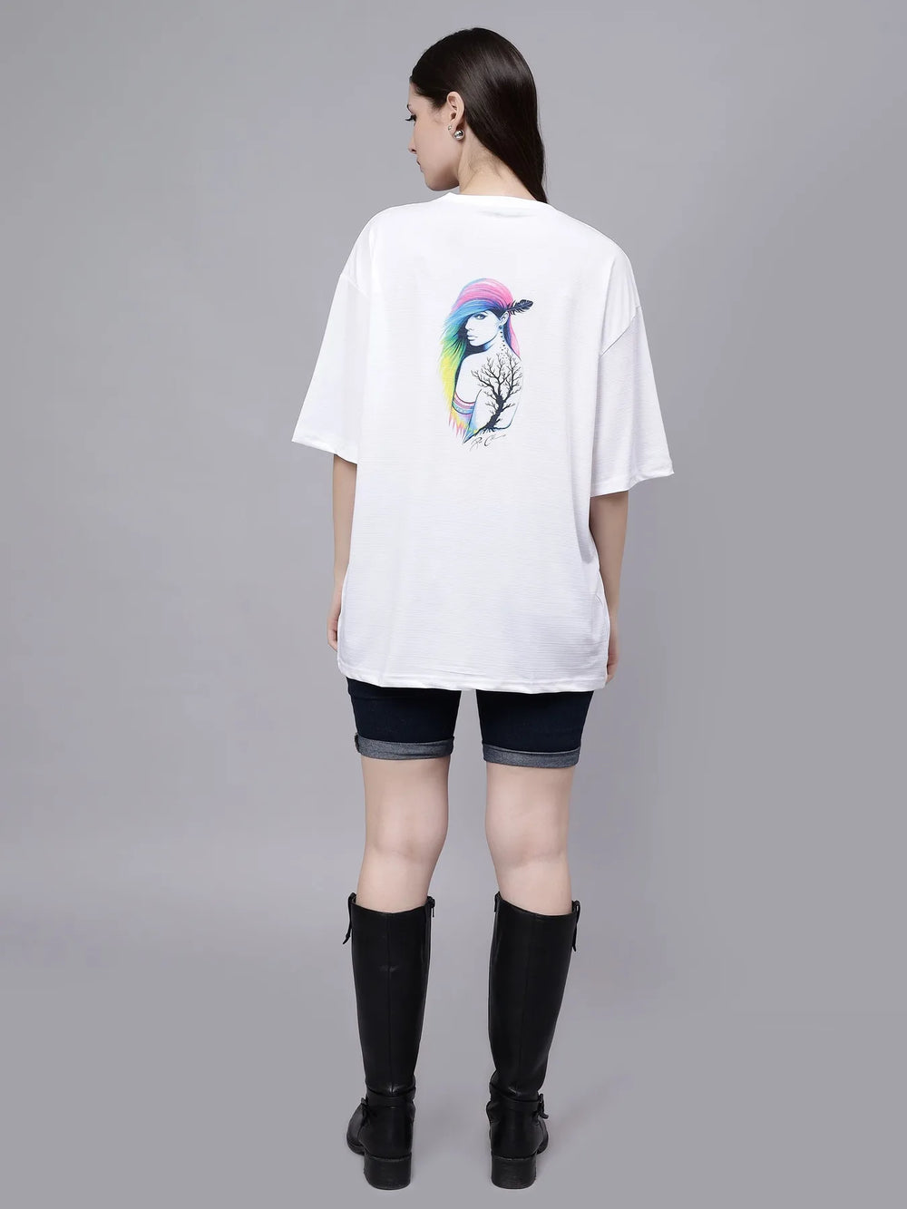 Gambling Girl Graphic Oversized T- Shirt