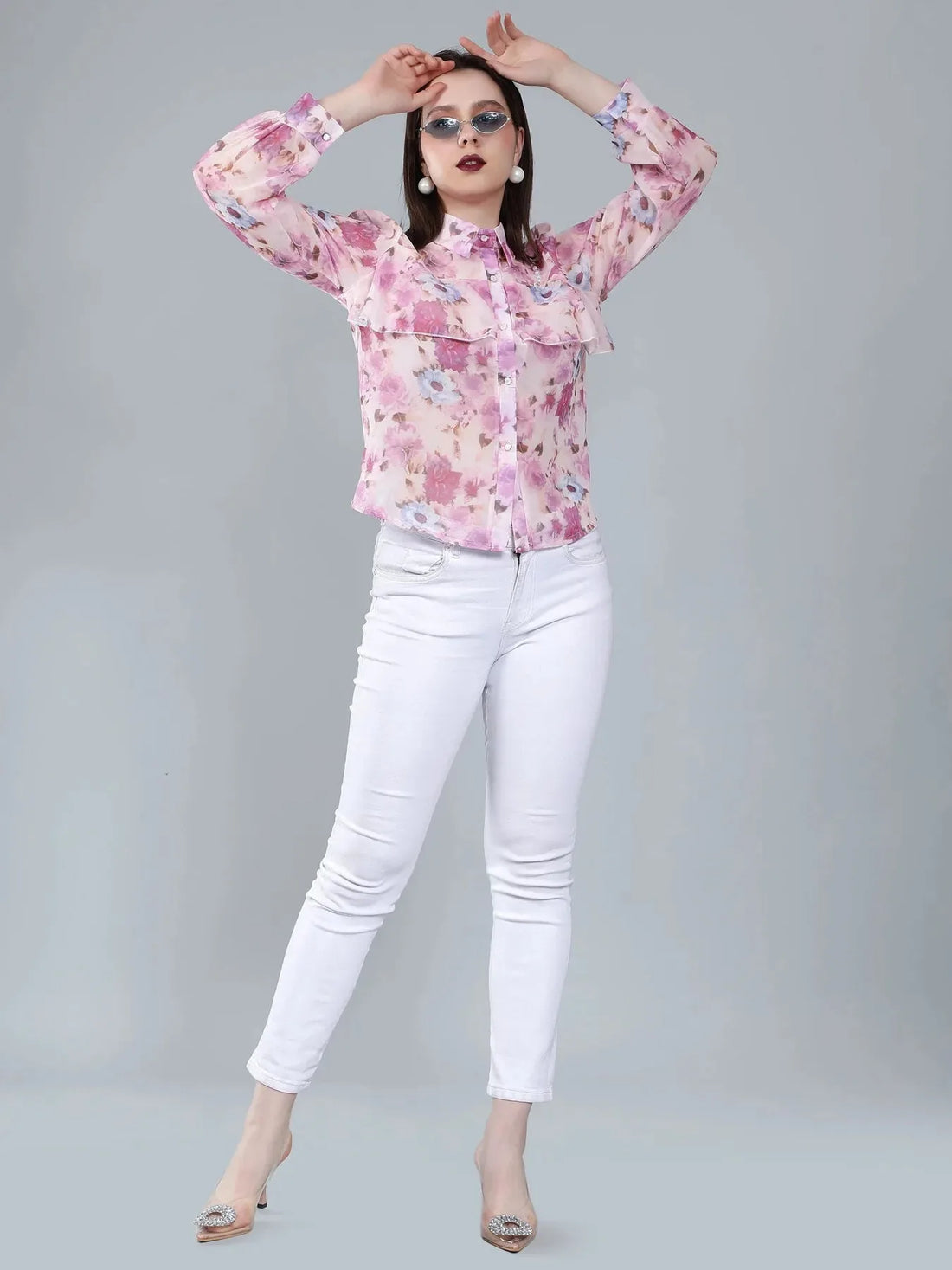Ruffle Floral Shirt