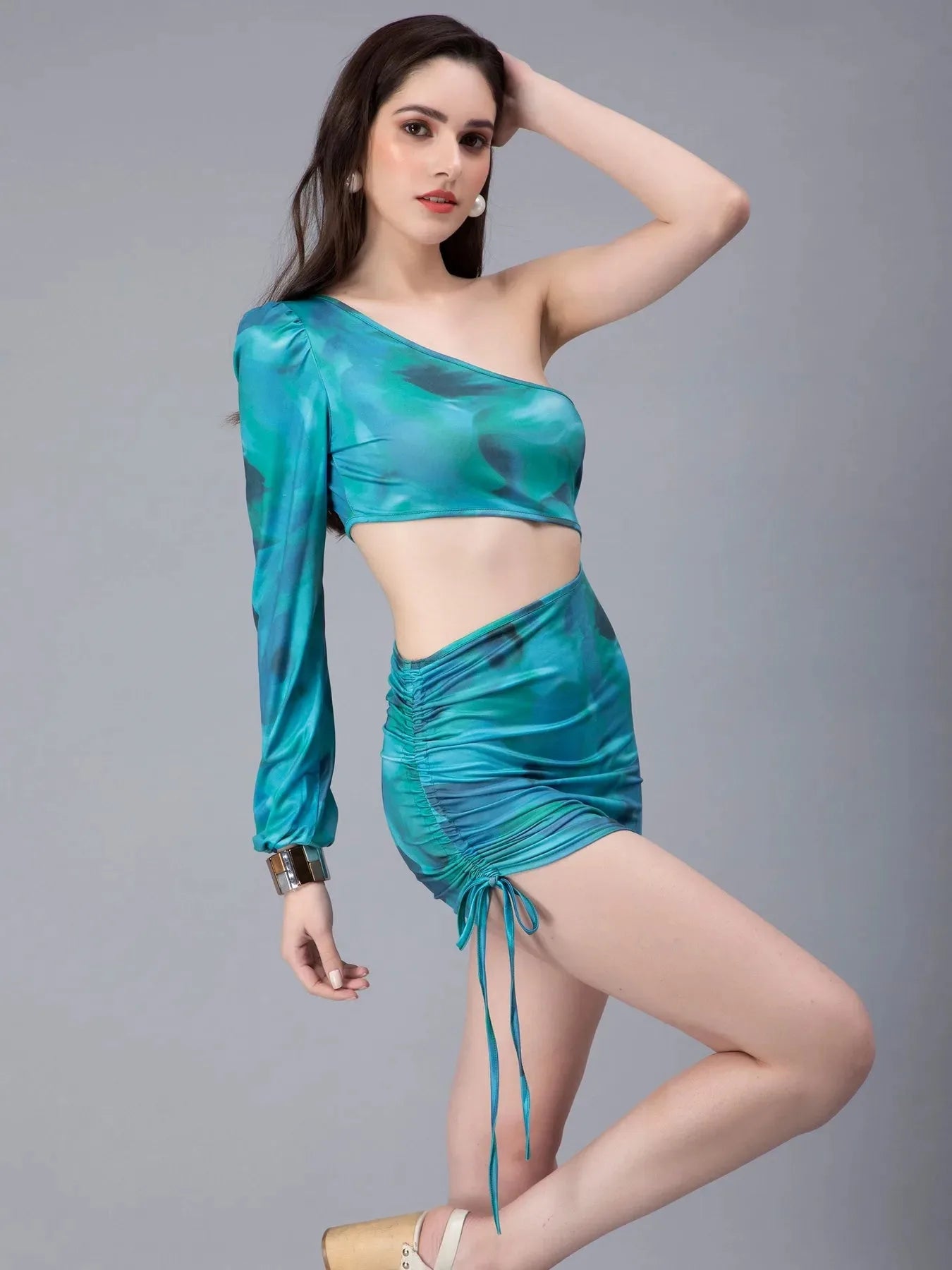 Smudge Camo Print Cutout Bodycon Dress